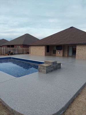 Patio & Pool Deck Install with Pebble Beach