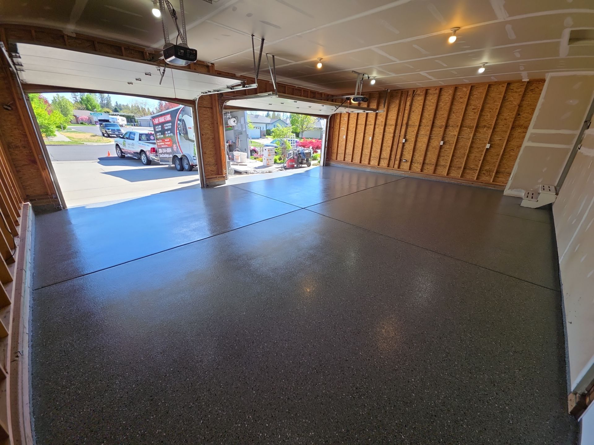 Garage Transformation using Slate Hybrid 1/16" by Croc Coatings, LLC