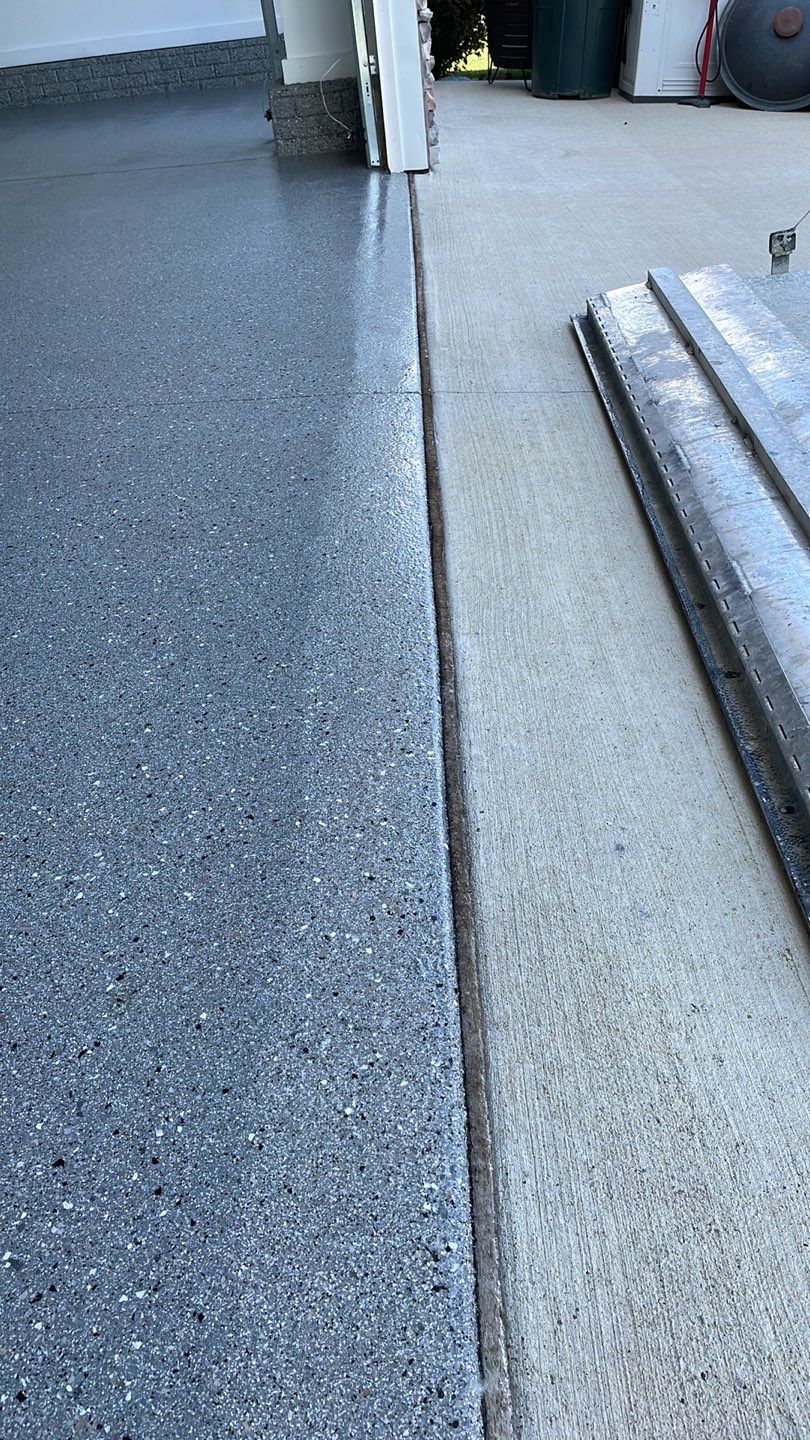 *NEW* Natural Stone Flake Coating in Norwalk by Revival Concrete Coatings, LLC