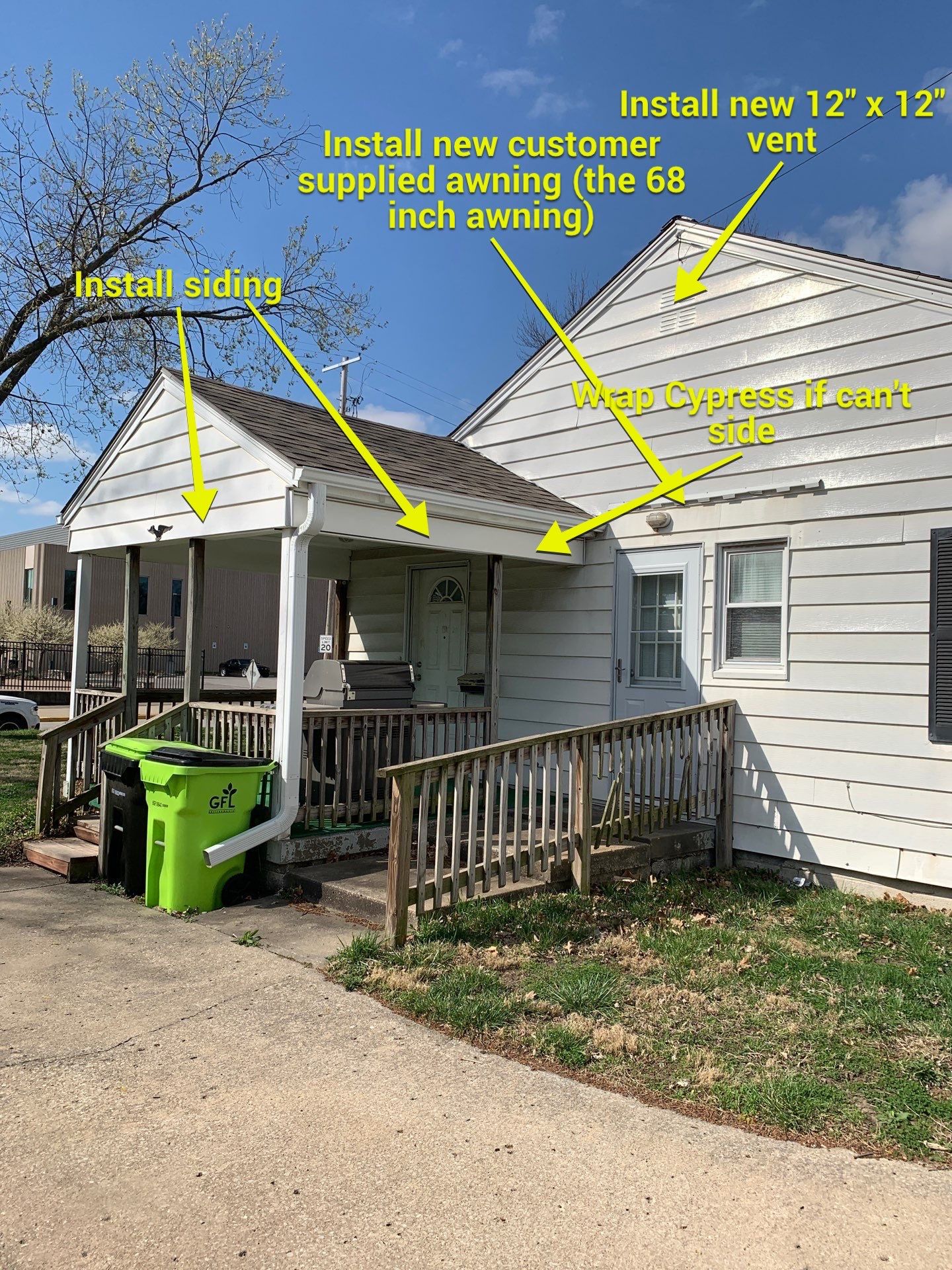 New Cypress Siding going on this North Kansas City Home  by EEC  Windows, Siding & Roofing 