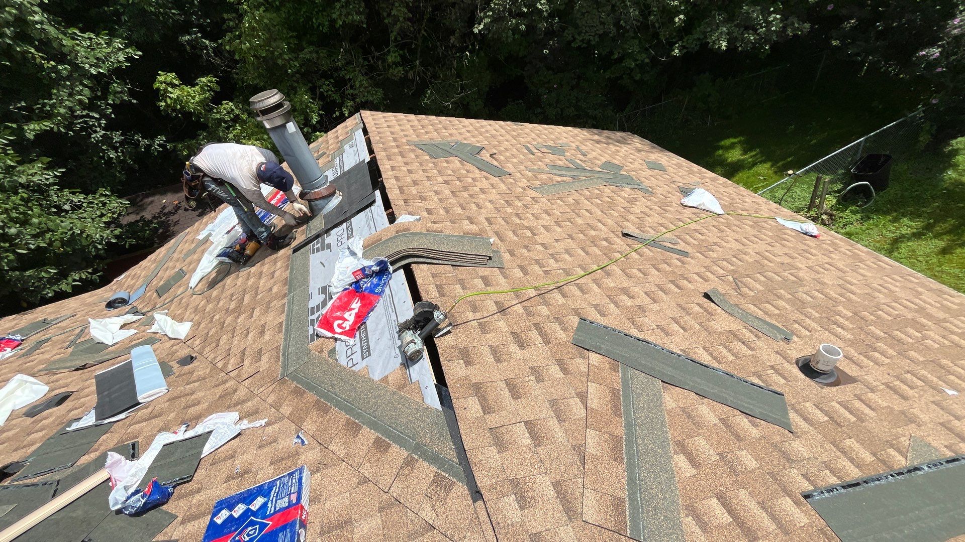 Residential Roofing Installation using GAF Timberline HDZ Shakewood by Rainstoppers Roofing