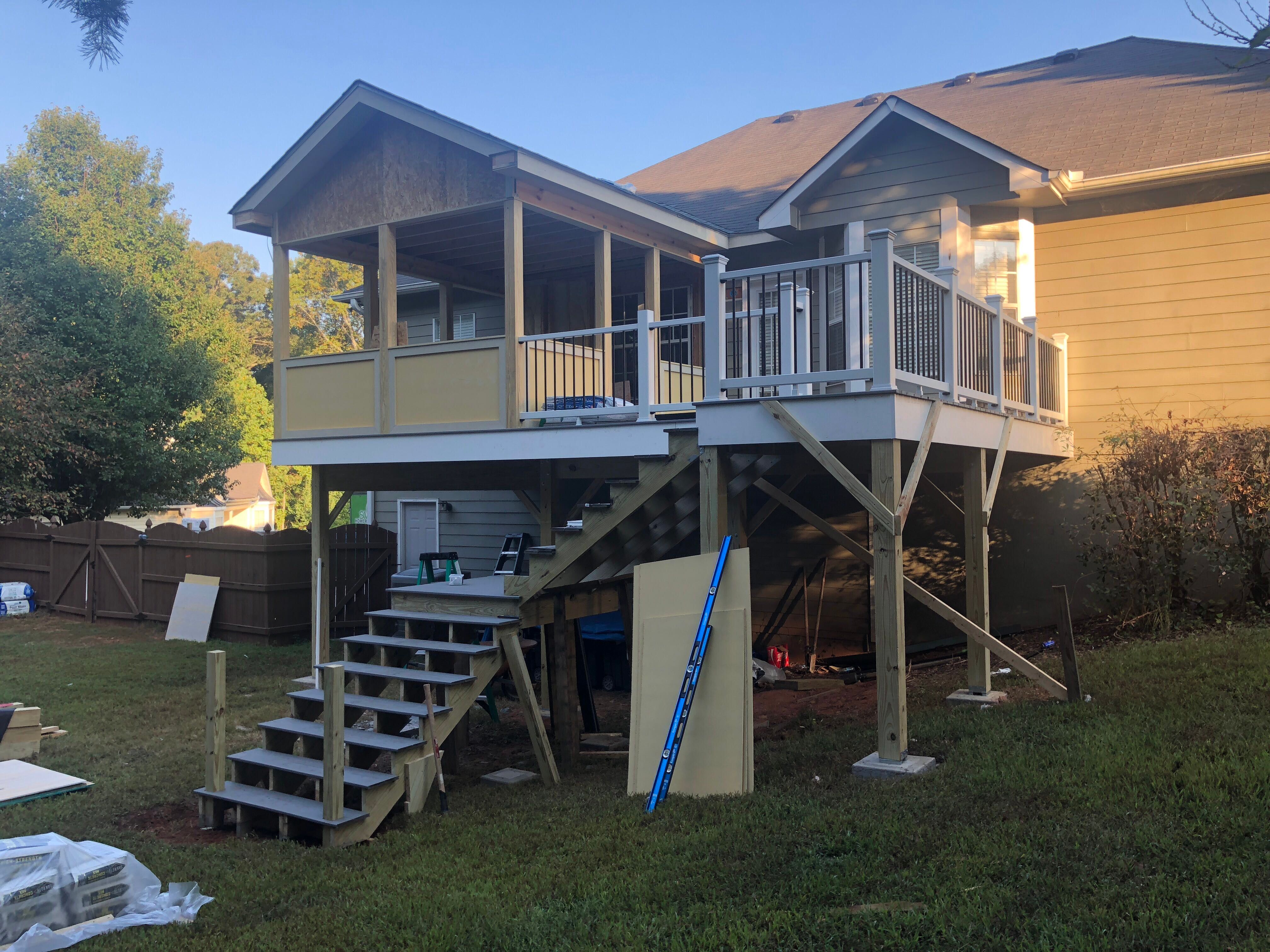 Custom Screened-In Porch and Composite Deck Addition in Acworth by Swift Home Renovations