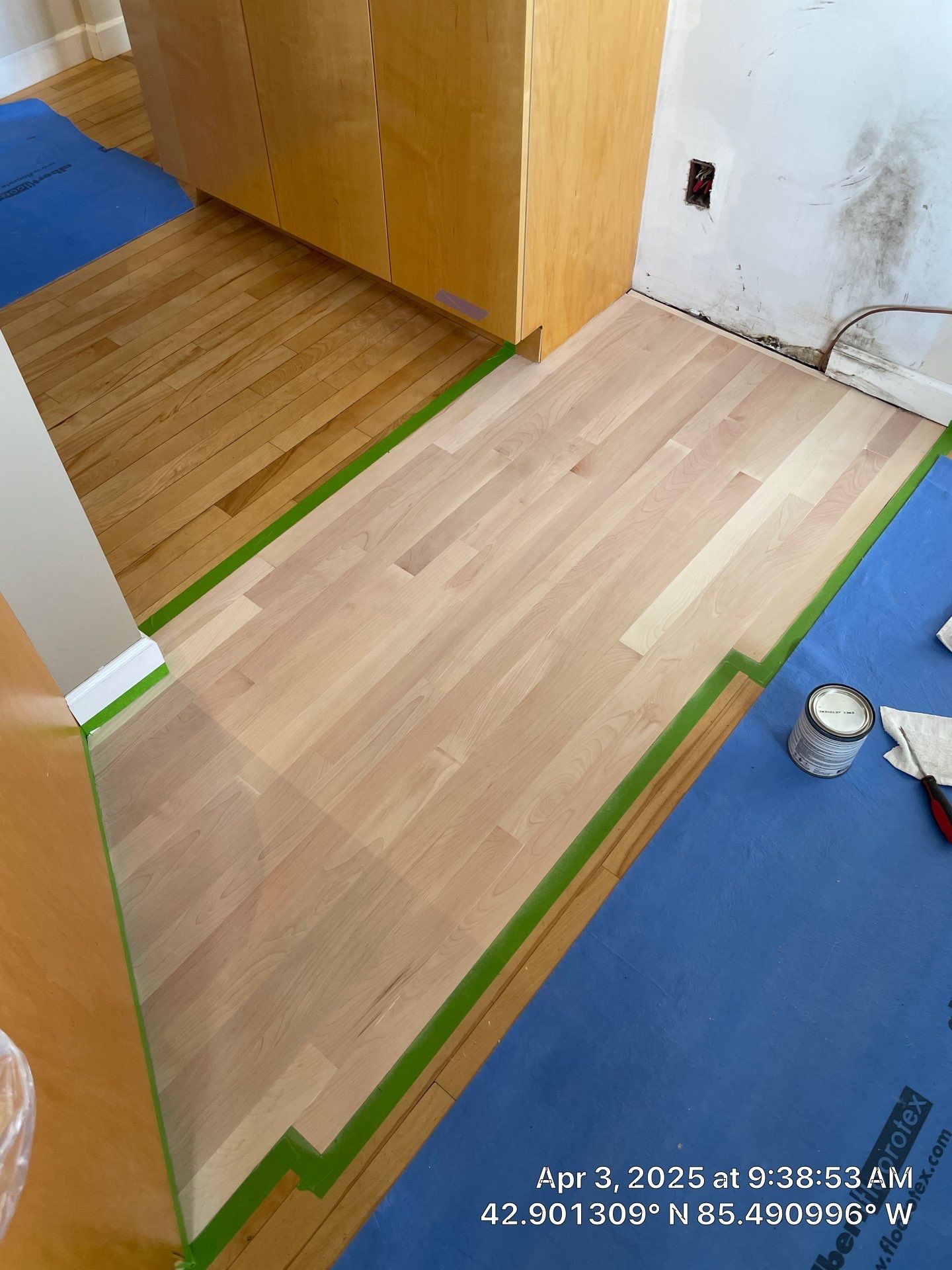 Water Damage Restoration On Solid Birch by RTBaldwin Hardwood Floors