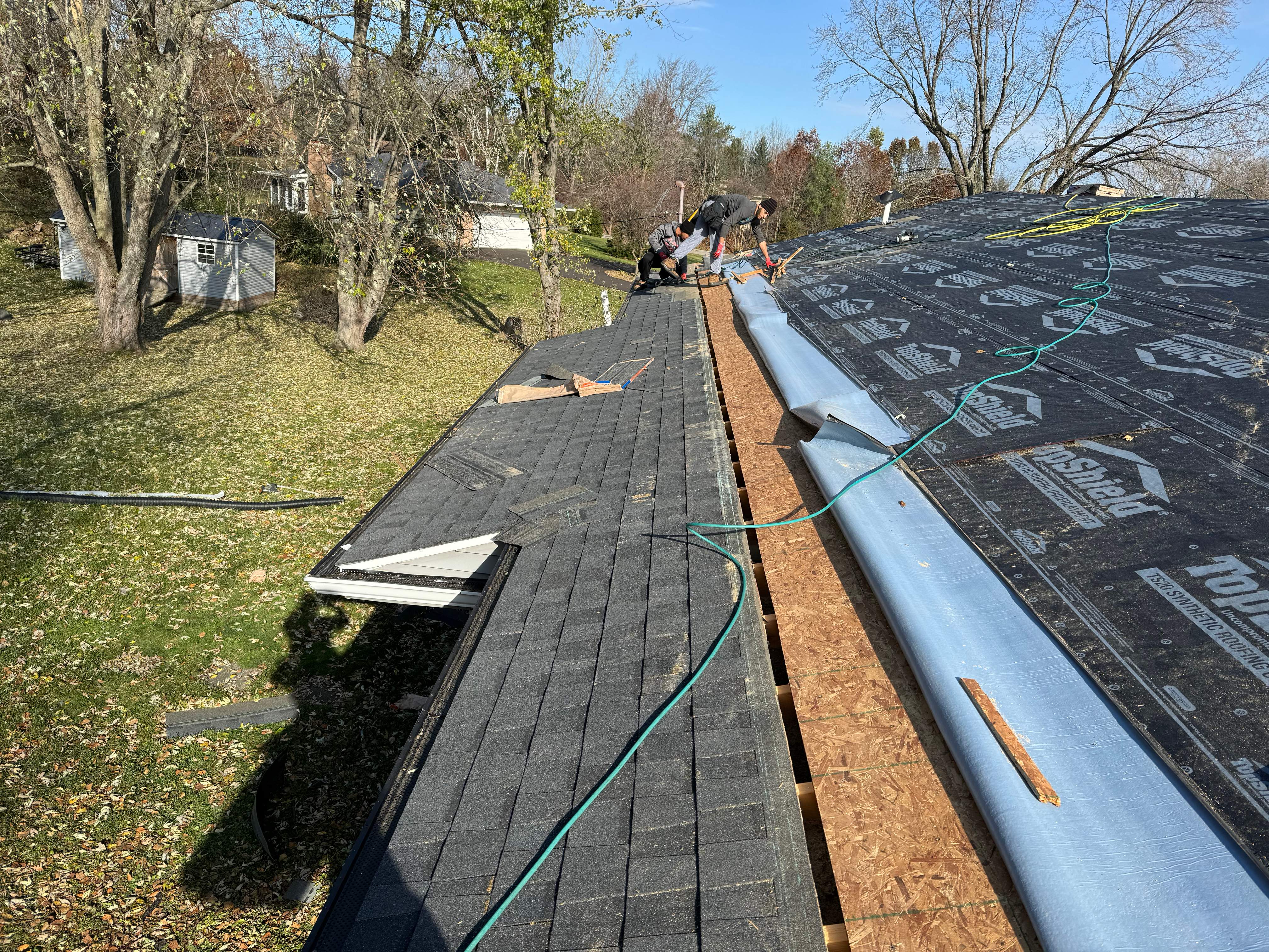 Residential Roofing Installation using Certainteed Landmark ClimateFlex by GRACCO