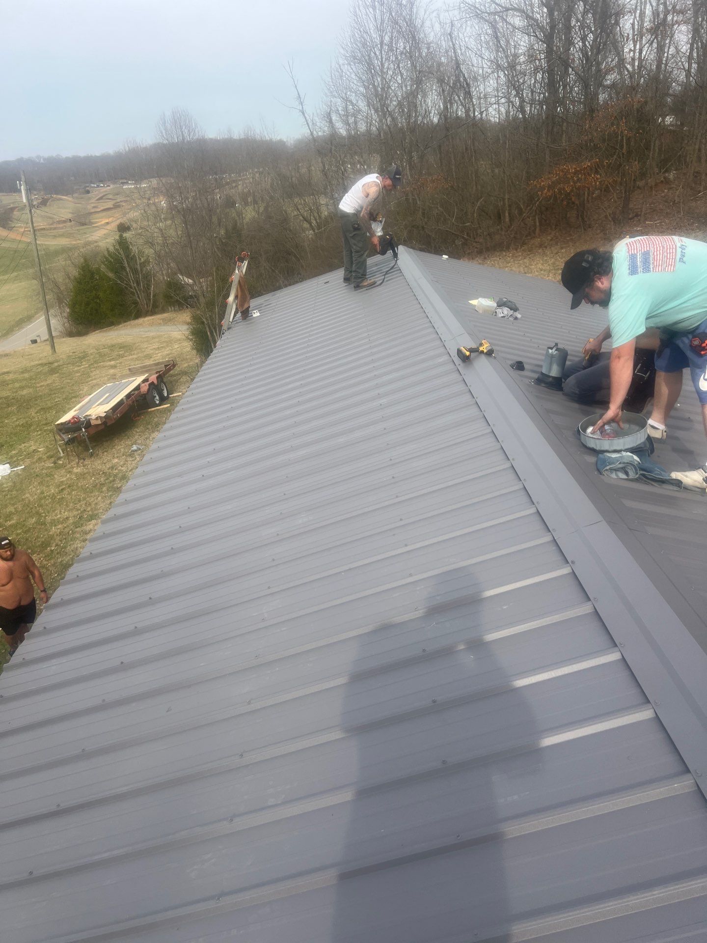 Textured Charcoal Gray using 29 Gauge AG Panel by Omnia Roofing