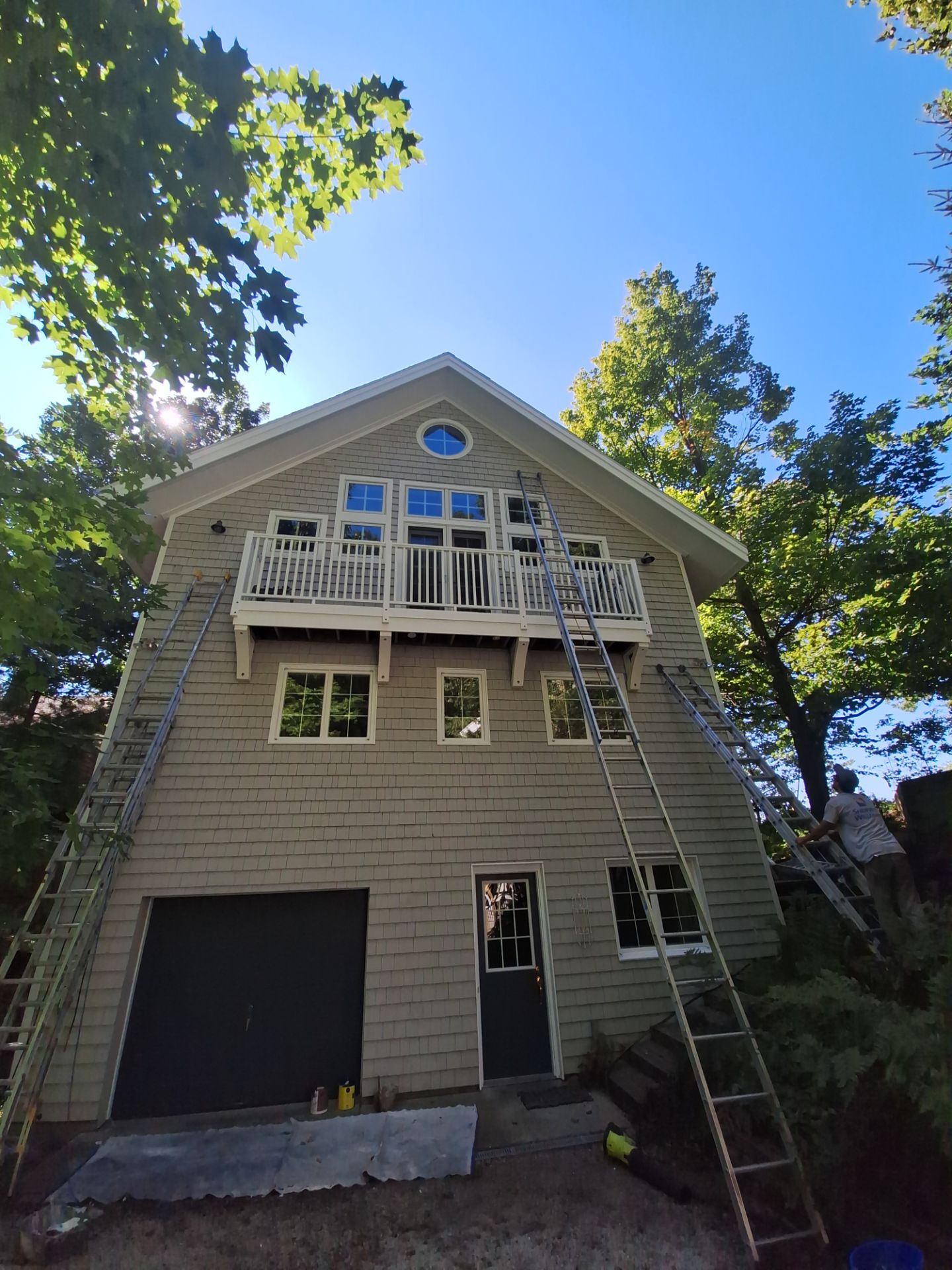 Lakefront Deck Pressure Washing, Exterior Wood Staining, and Painting in West Olive MI by Gordon Painting
