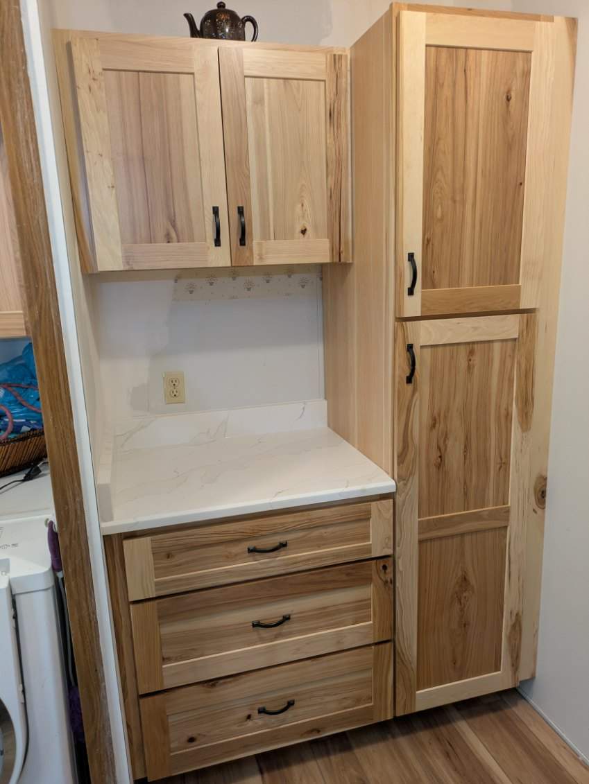 Stunning Kitchen Transformation with Raw Hickory Cabinets by A Step Above Handy LLC 