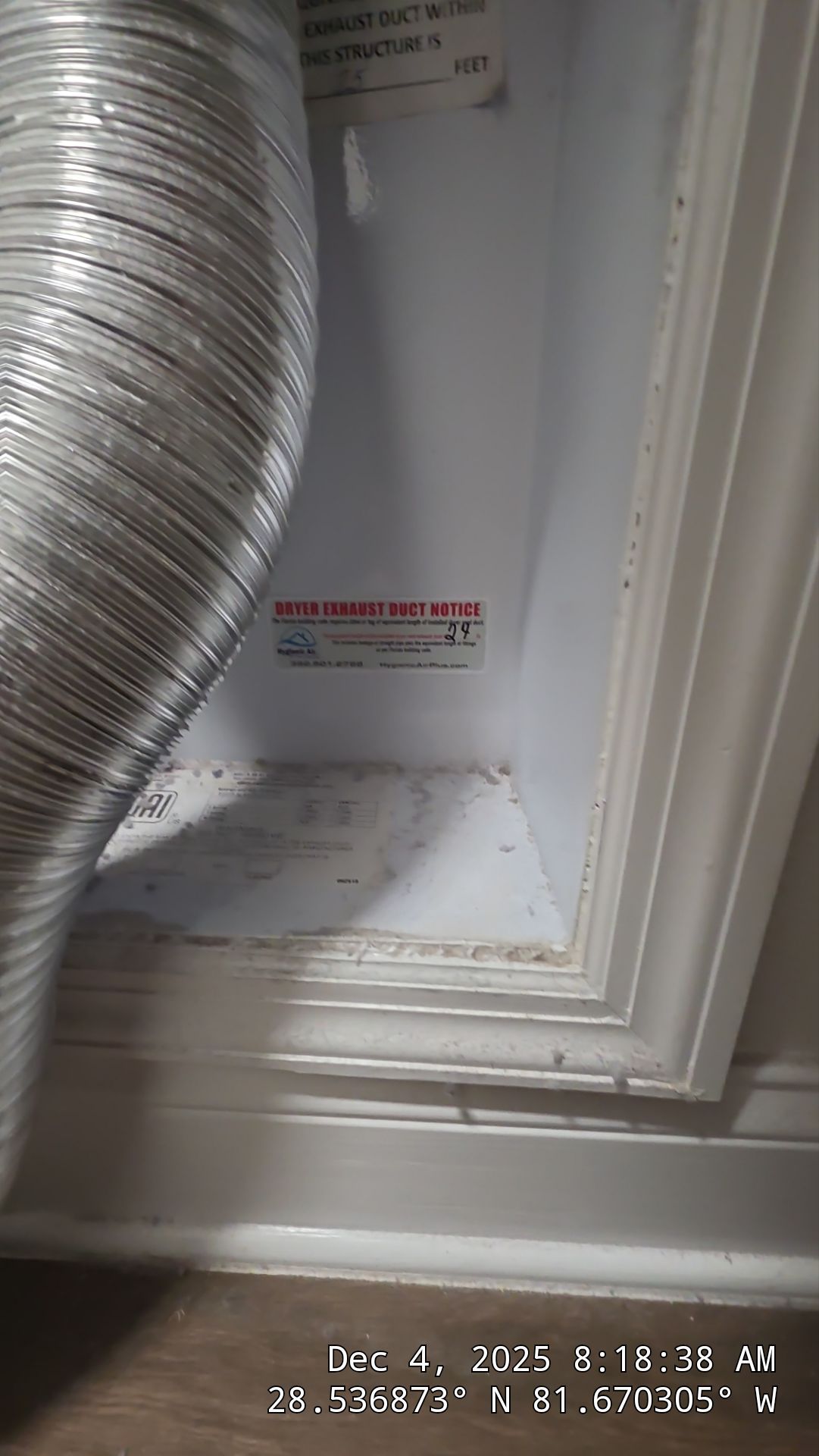 Dryer Vent Cleaning in Clermont by Hygienic Air, Inc