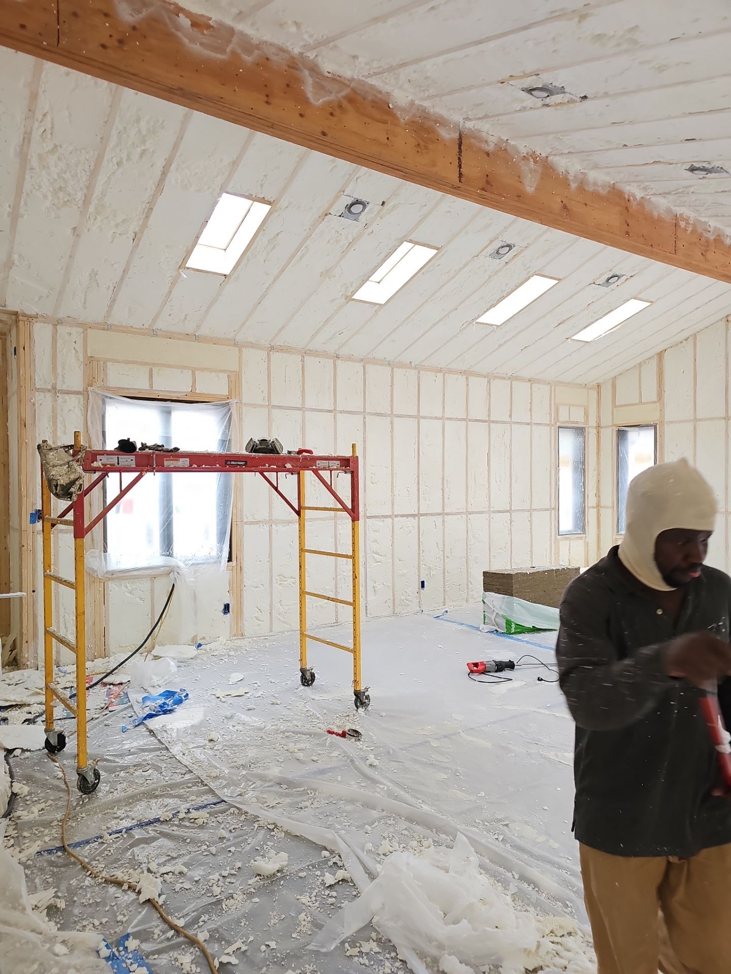 Spray Foam Insulation using open cell spray foam by NYS Foam & Energy