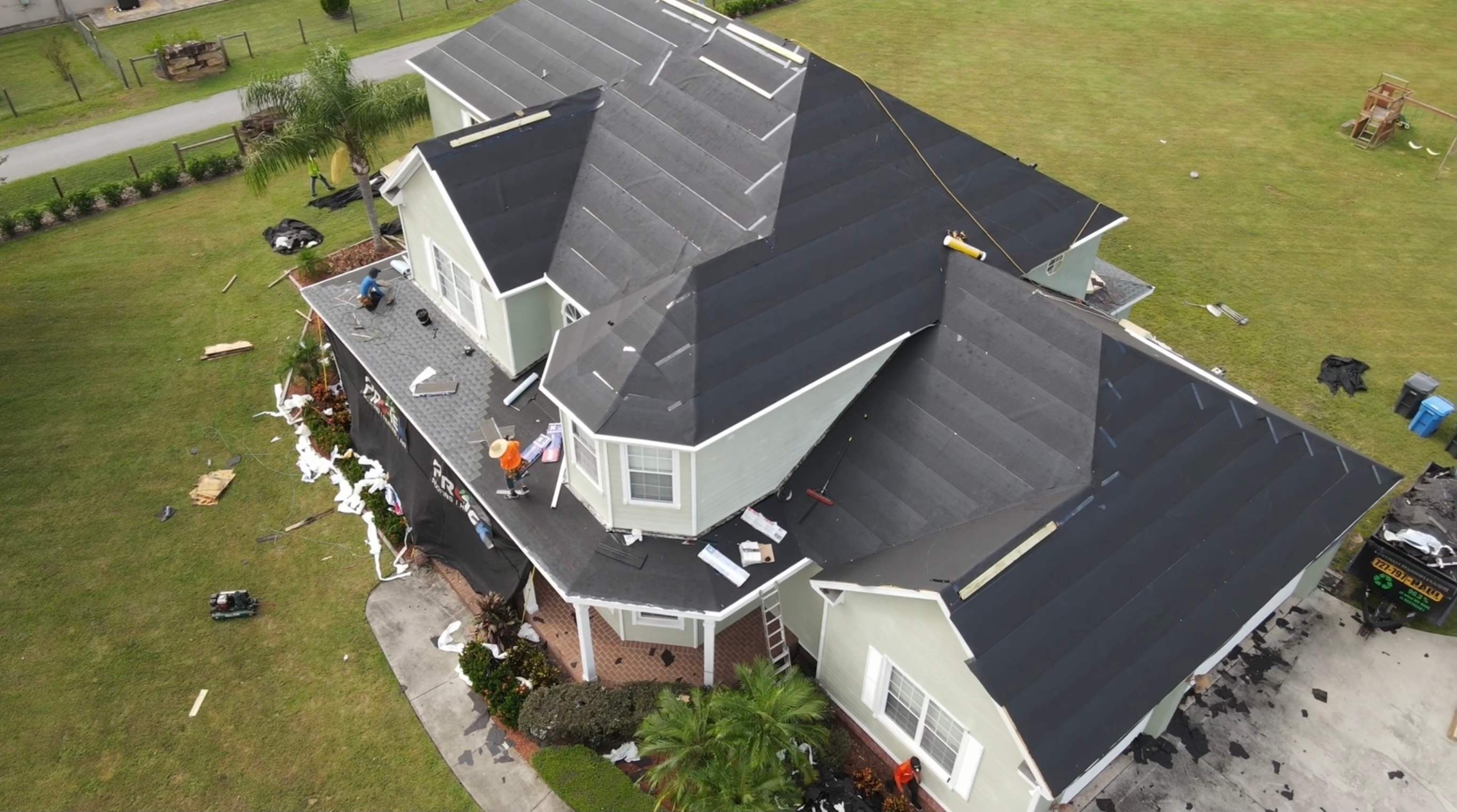 Residential Roofing Installation using GAF HDZ Shingles by Protek Roofing Heating Air & Solar