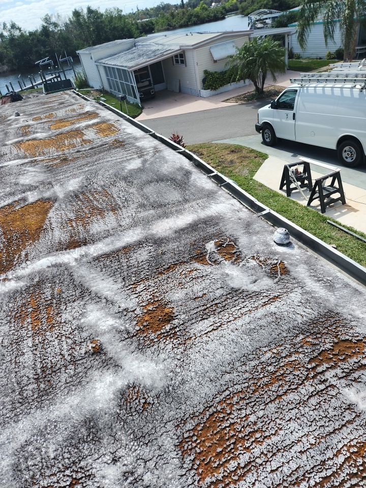 Tropical 924 100% Silicone Roof Coating Repair using Acrylic Resin by Morton Roofing, Inc.