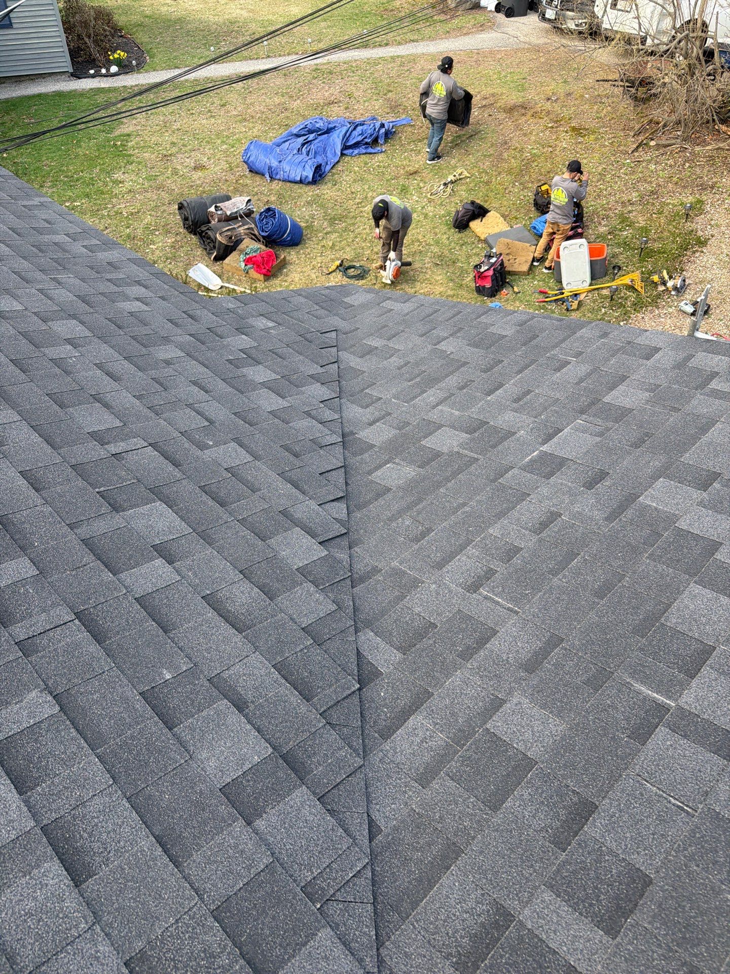 Residential Asphalt Roofing Replacement with IKO Cambridge Shingles in North Hampton by Tall pine roofing