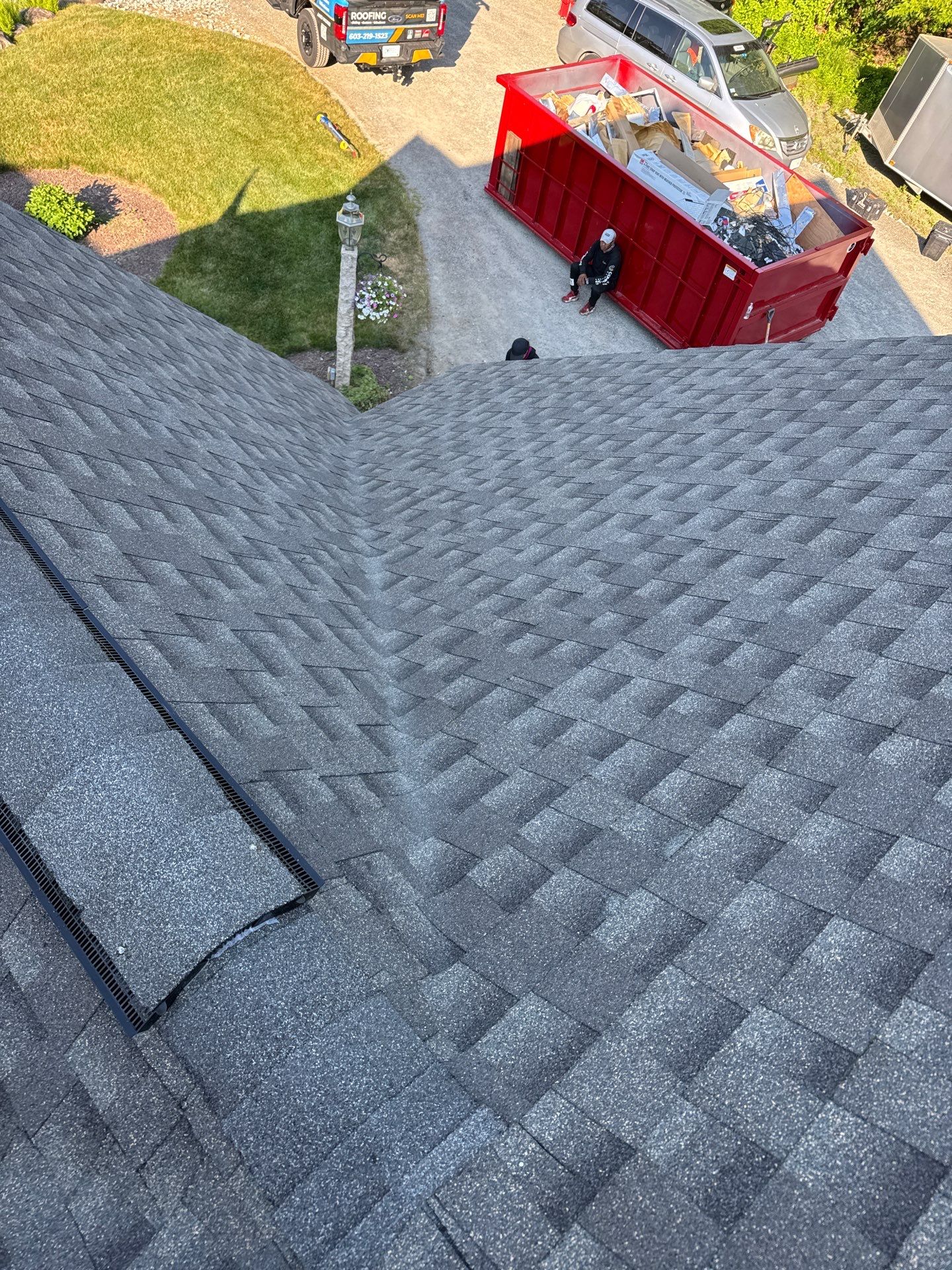 Roof Replacement in Brookline, NH with GAF Timberline HDZ Weathered Wood Shingles by Compass exteriors