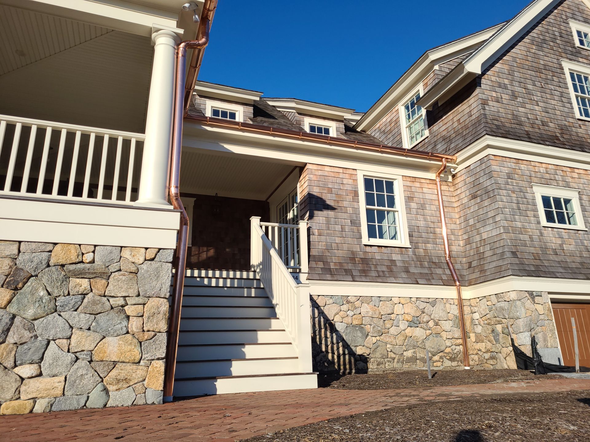 Gutter Installation using 6" Half Round Copper Gutter in Pocasset, MA by Gutter Pro Enterprises