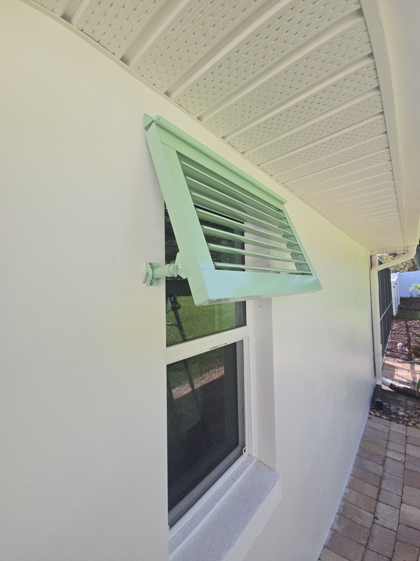Deco Bahama Shutters RAL 6019 PASTEL GREEN by Smart Guard Shutters