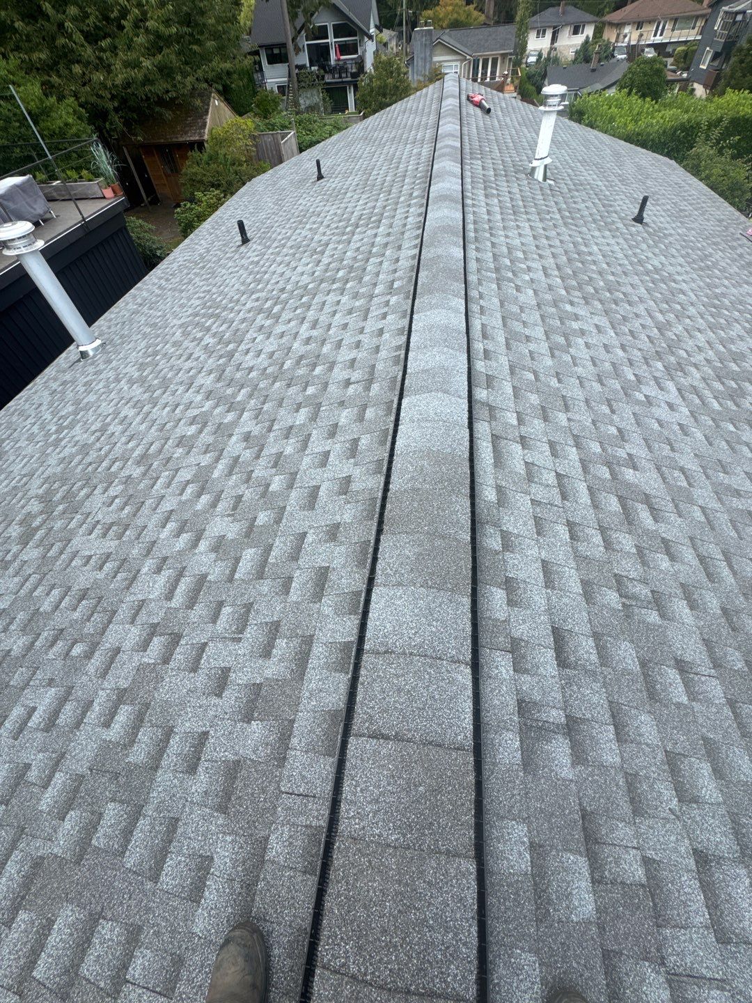 Residential Re-Roof using GAF Timberline HDZ Pewter Grey by Top Notch Roofing Inc