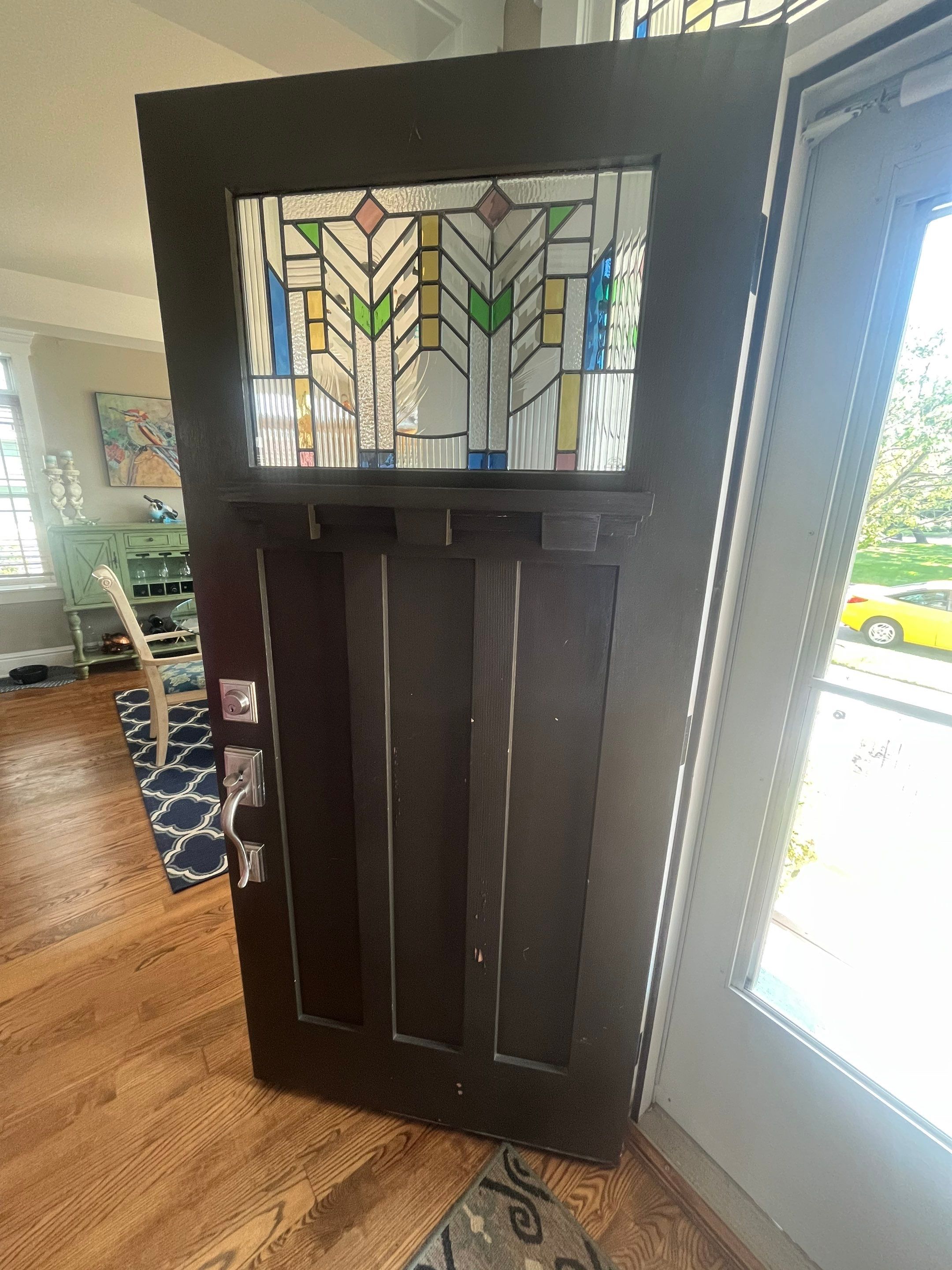 Front Door Transformation: Front Weathered to Bold & Beautiful by Fresh Coat Works LLC