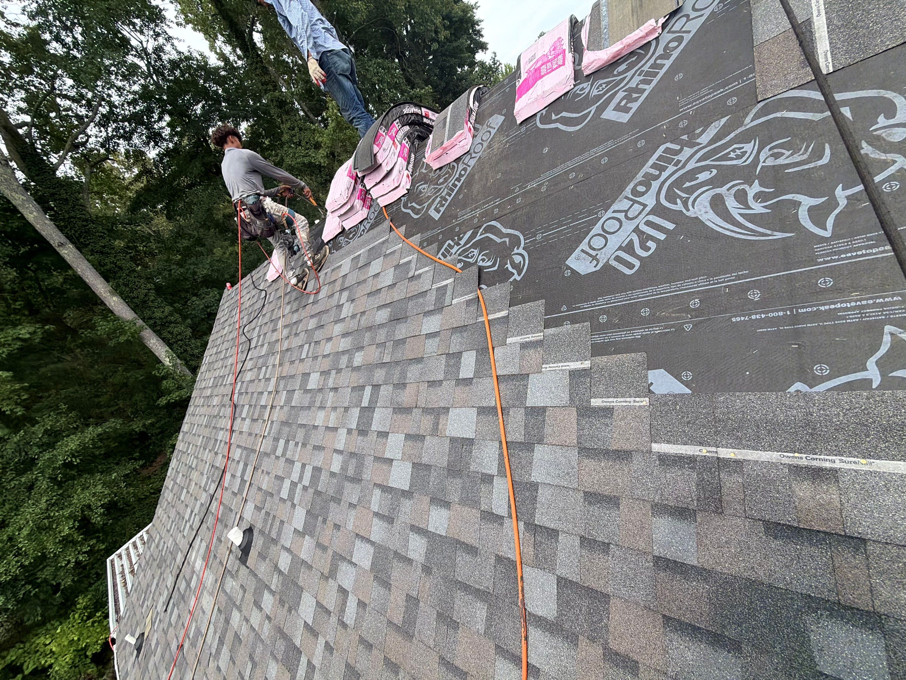 Asphalt Shingle Roof Replacement and Custom Porch Renovation in Hayes by Cade Construction