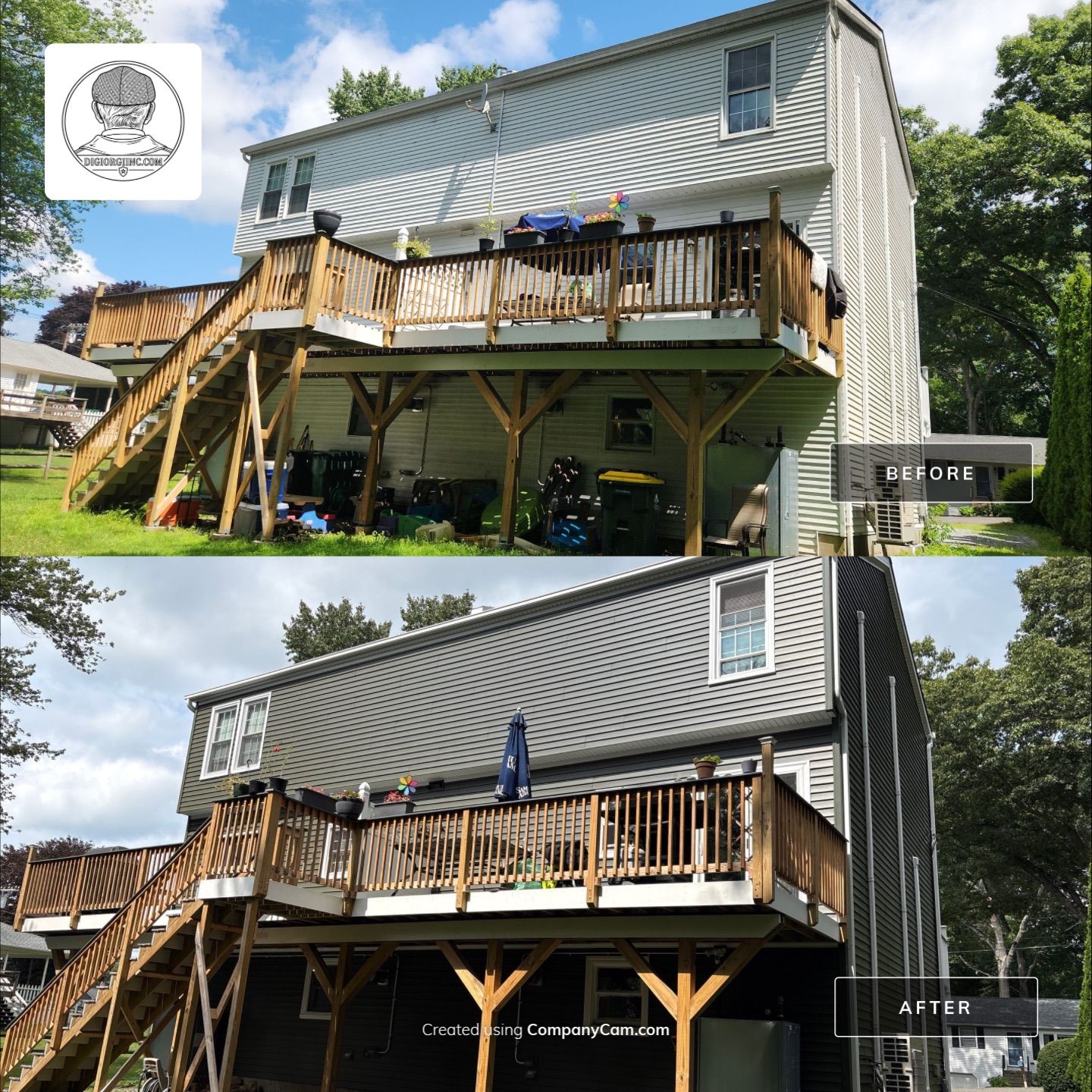 Siding Renewal Using Provia Cedar Peaks D 4.5 in Woodgrain and Tando Brick Panels by DiGiorgi Roofing and Siding Inc