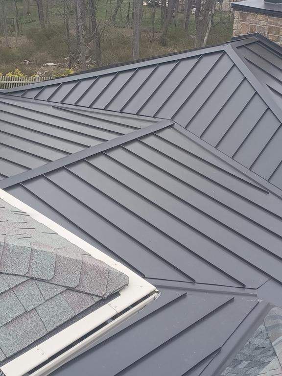 Standing Seam Metal Roof using Aluminum 032GA - Color Dark Bronze by CMNG LLC