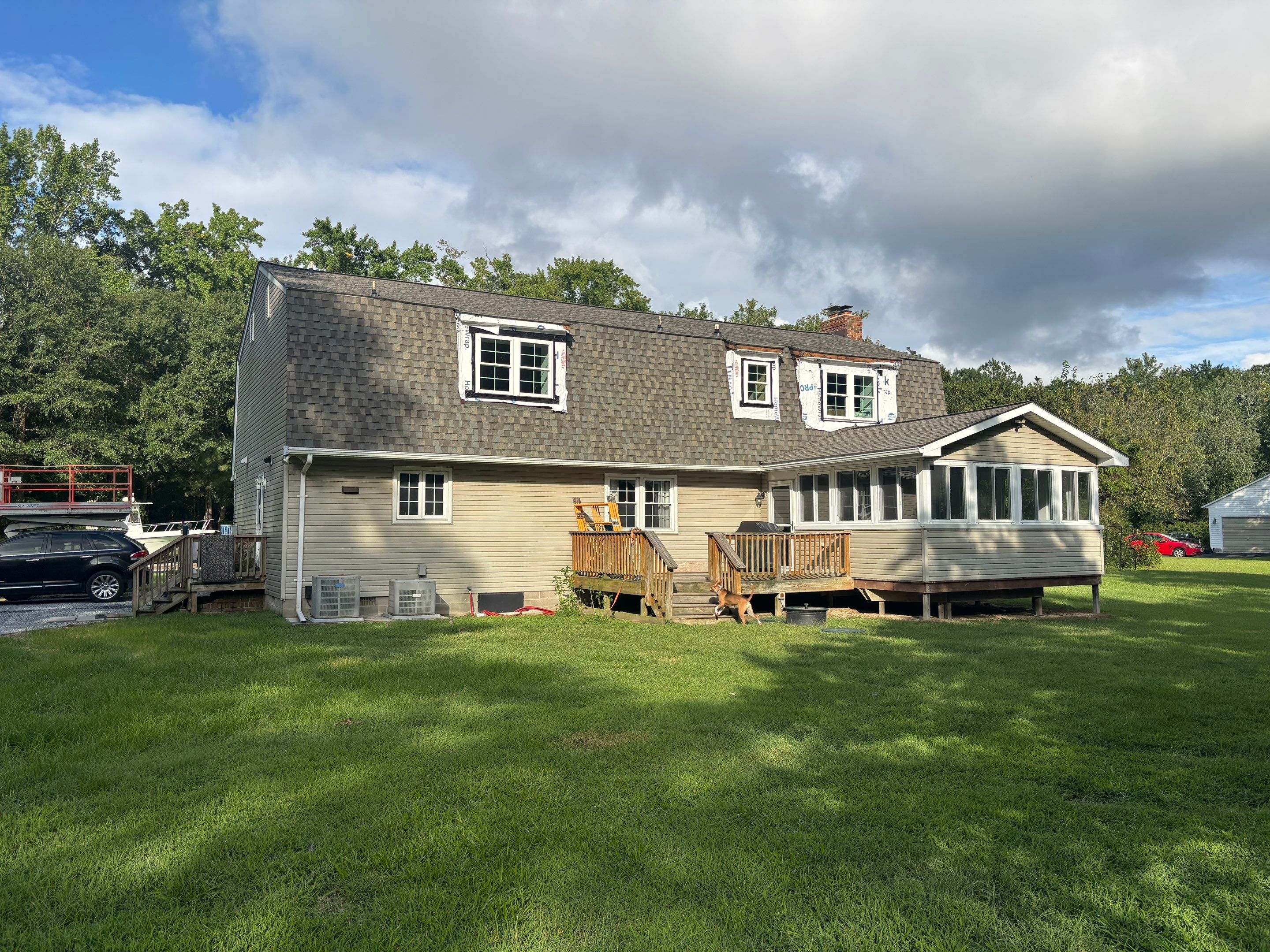 Architectural Shingle Roof Replacement on Gambrel Home in Preston by First Chesapeake Roofing