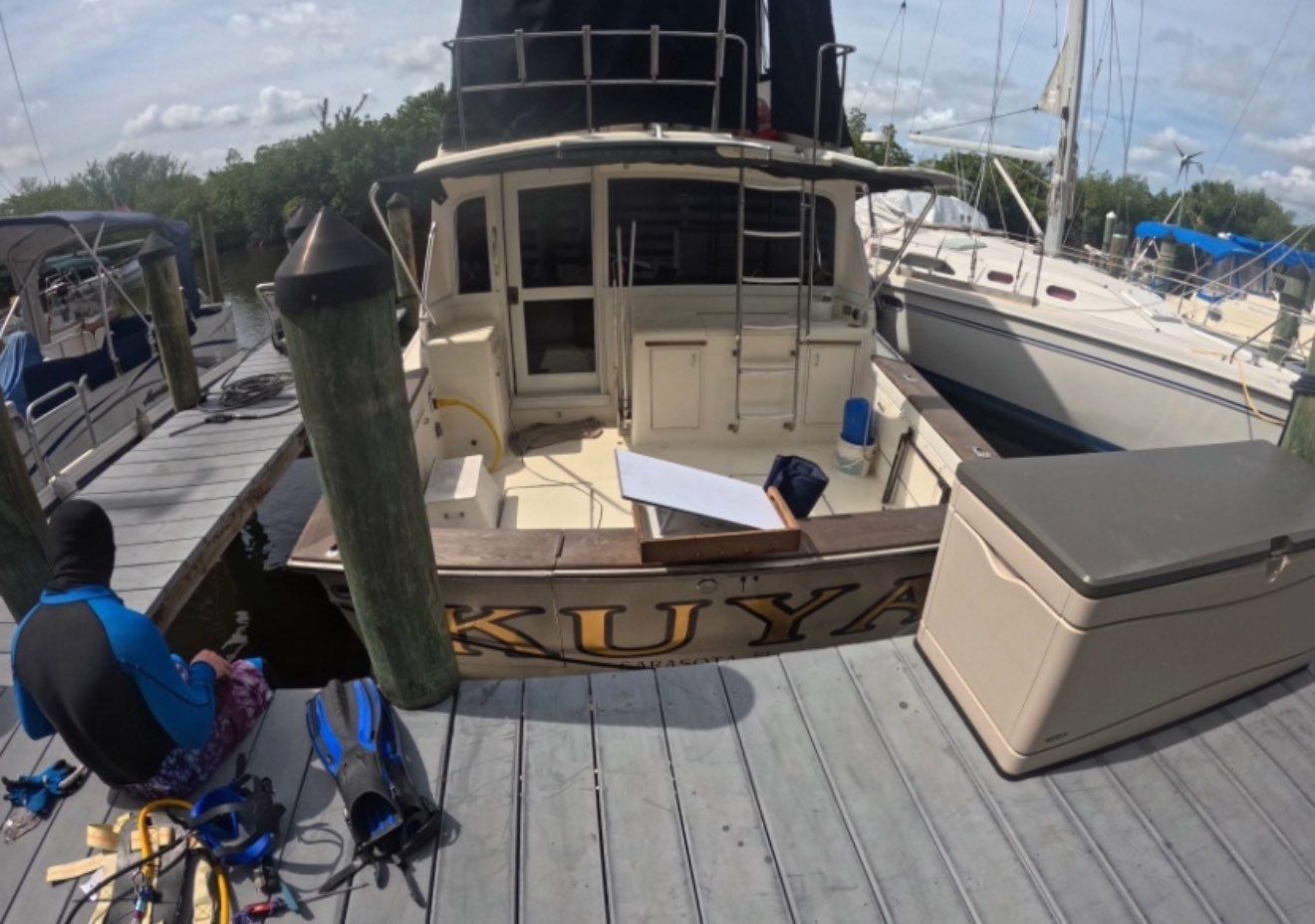 Project in Cape Coral by Florida Hull Cleaning 
