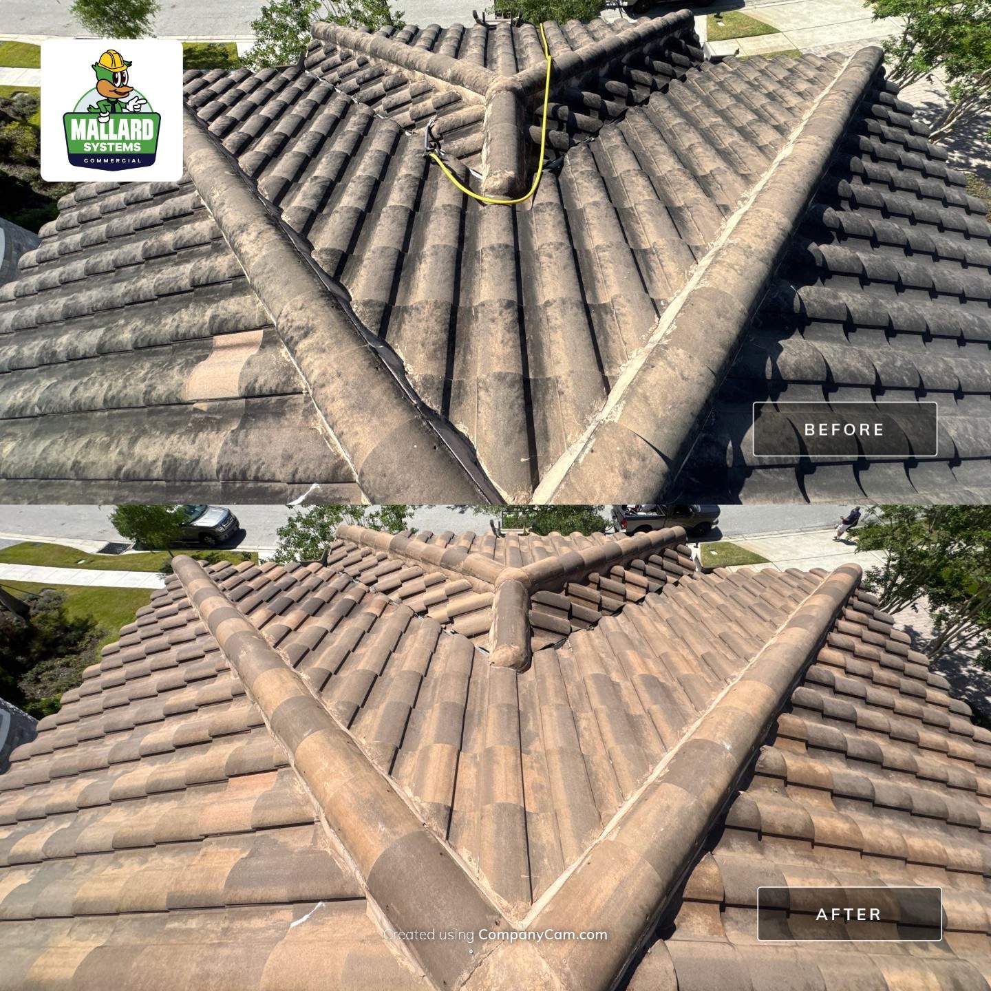 Barrel Tile Roof Cleaning by Mallard Systems