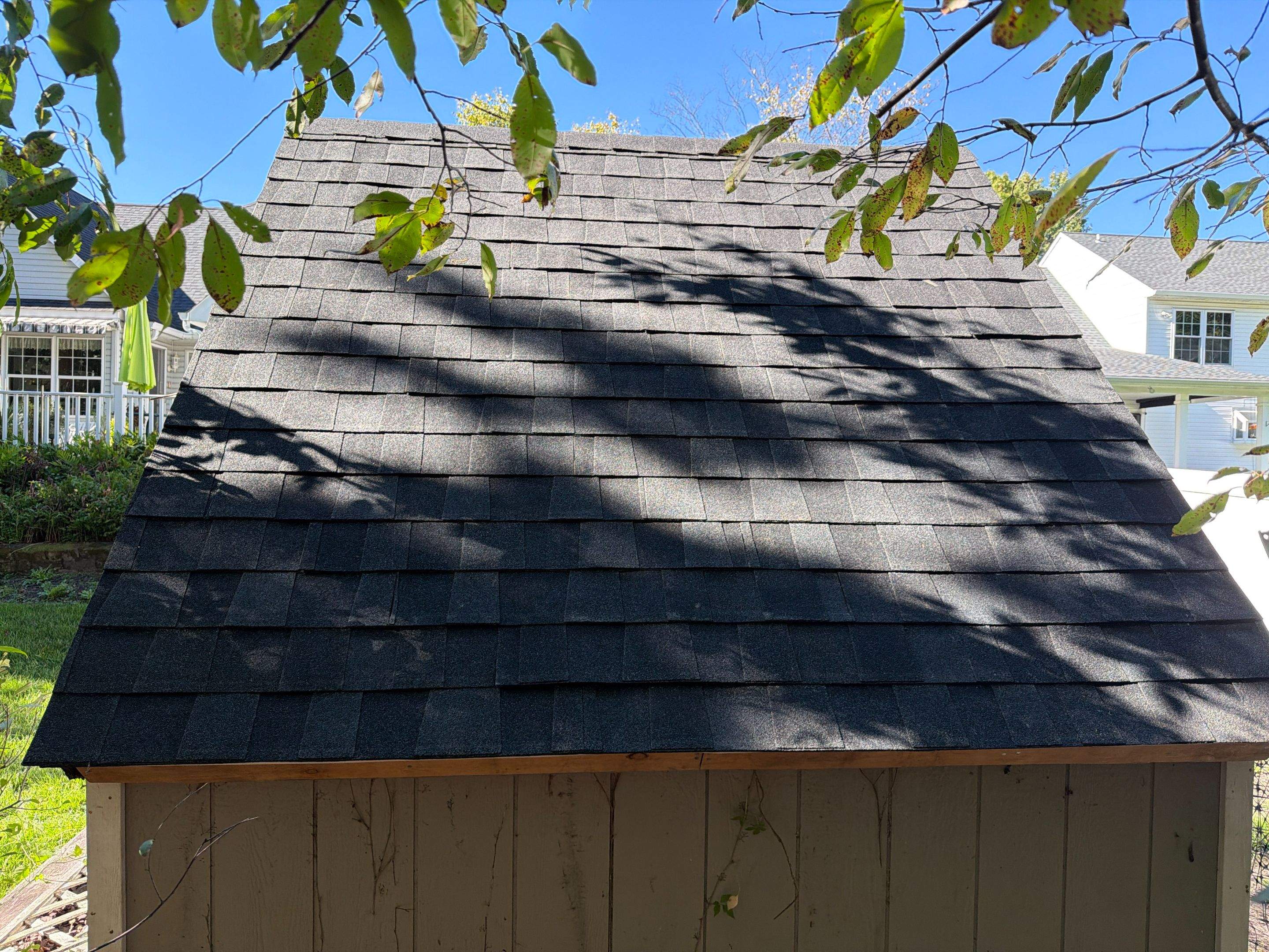 Asphalt Shingle Shed Roof Replacement and Sheathing Repair in Warrington by Stofan Construction LLC