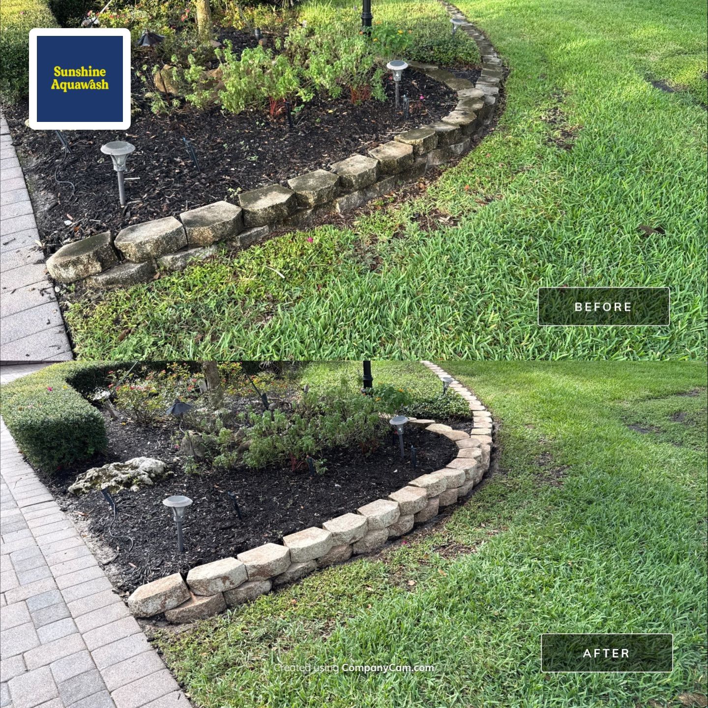 Tile Roof, Paver Pool Deck & Flowerbed Curbing Cleaning | Winding River Bradenton, FL Transformation by Sunshine AquaWash
