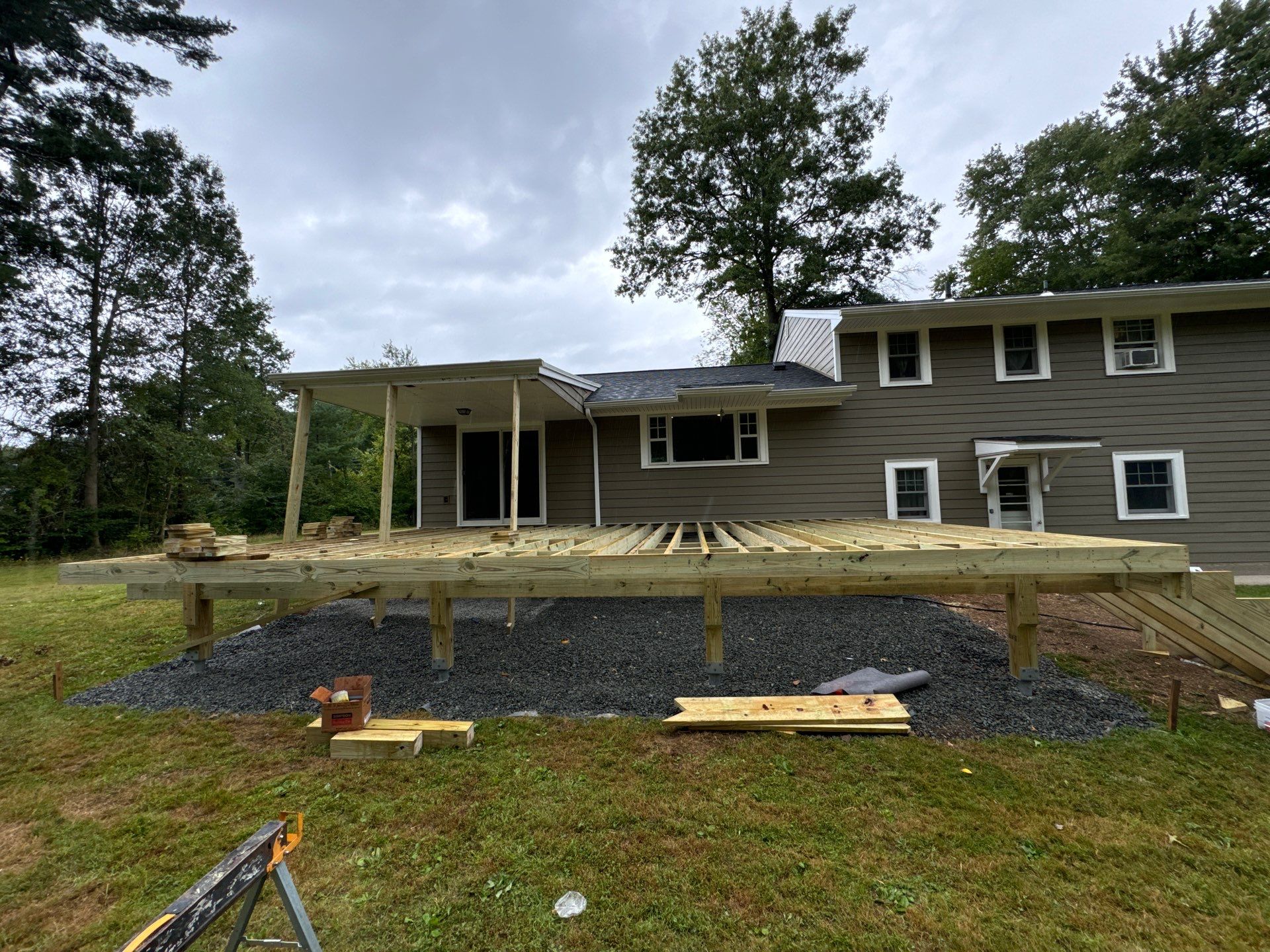 New Deck using Trex Tiki Torch  by deck guardian