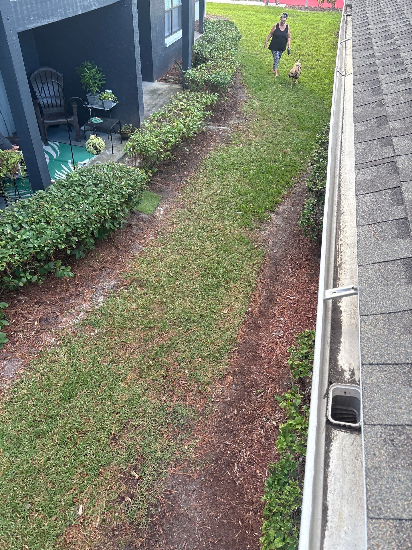 HOA gutter cleaning after photo.
