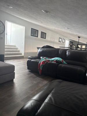 Living Room Interior Remodel with Wood-Look Plank Flooring in Scottsbluff