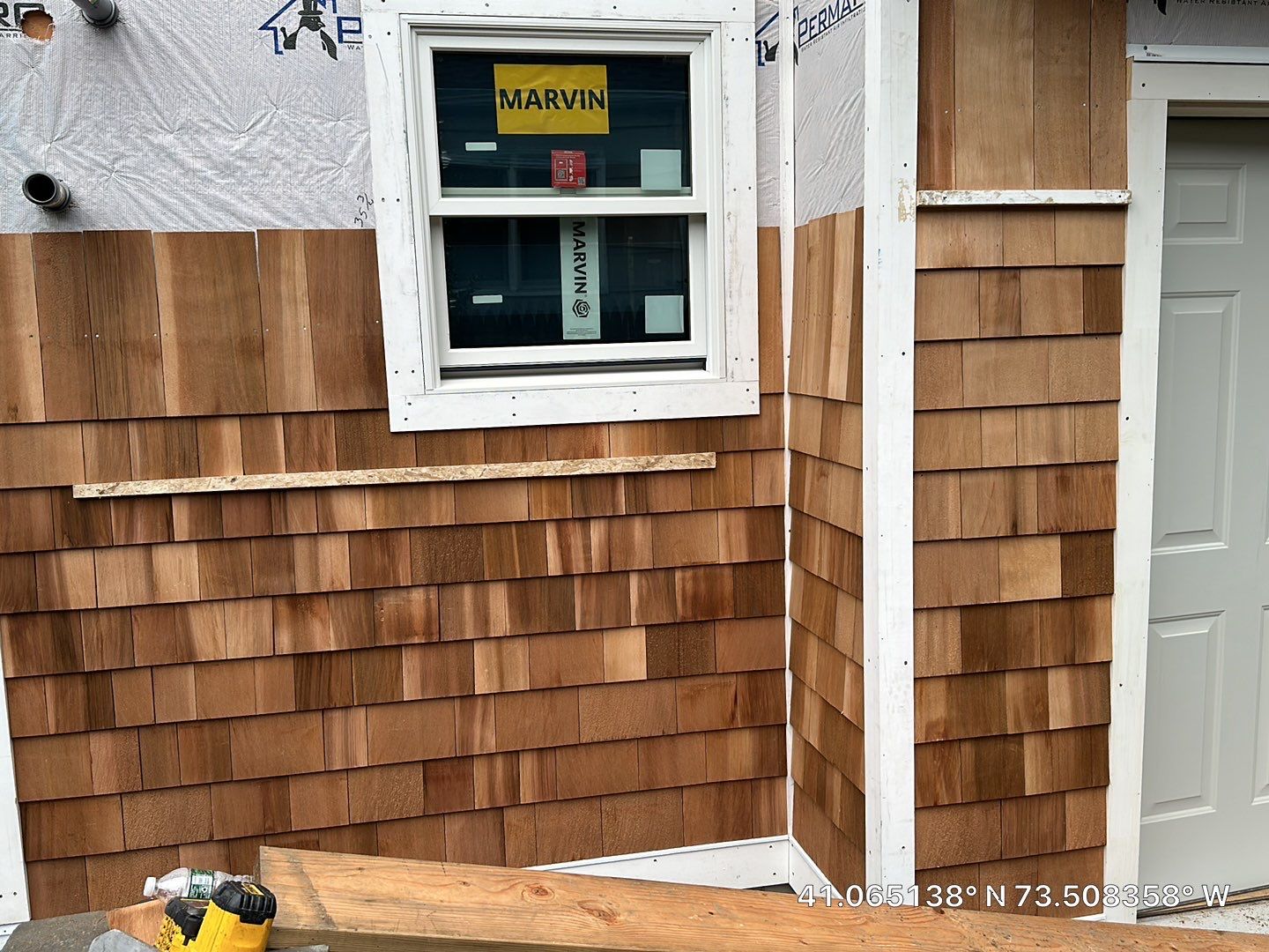 Siding Installation using Wood Shake by A Plus Exterior
