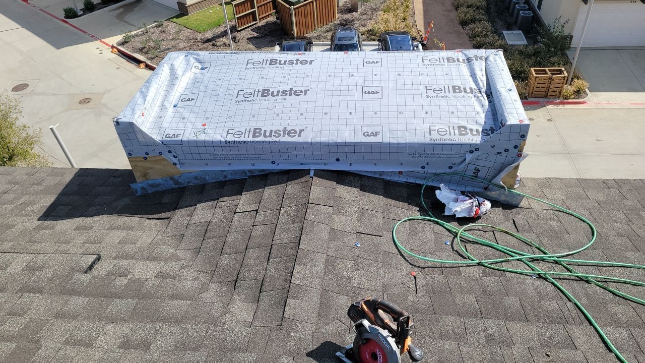 Apartment Roofing Installation using GAF HDZ Shingles, GAF TPO and Pavers in Lewisville, TX by Roof Experts