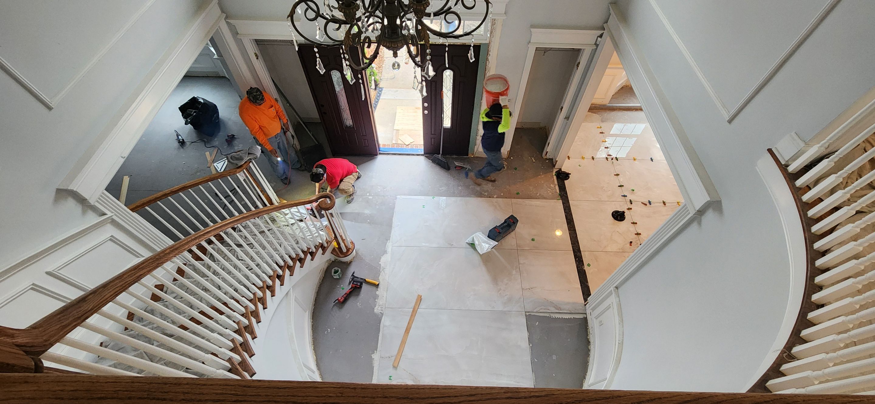 Large Format Tile Installation by Footprints Floors Morristown
