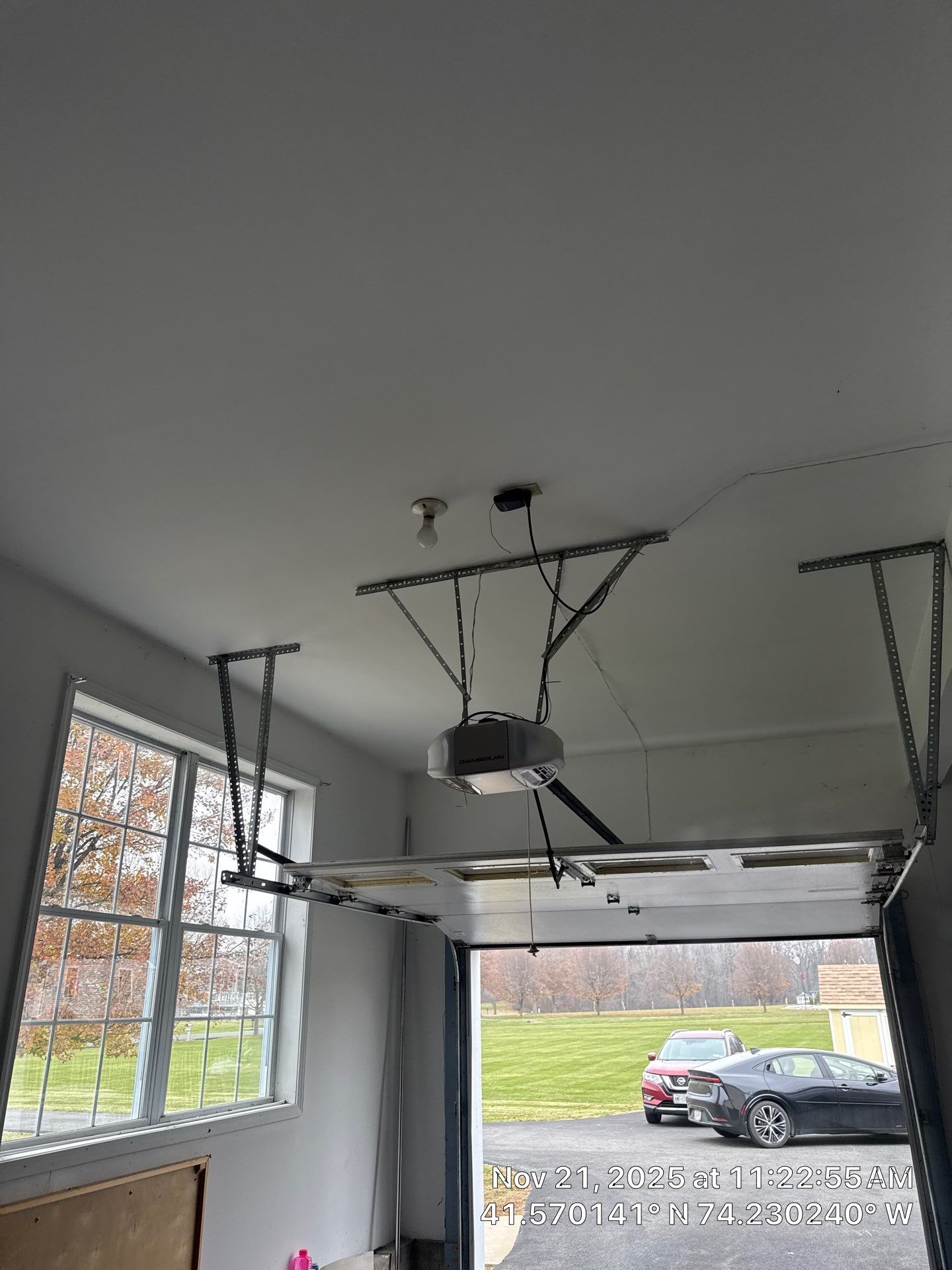 Garage ceiling using open cell spray foam by NYS Foam & Energy