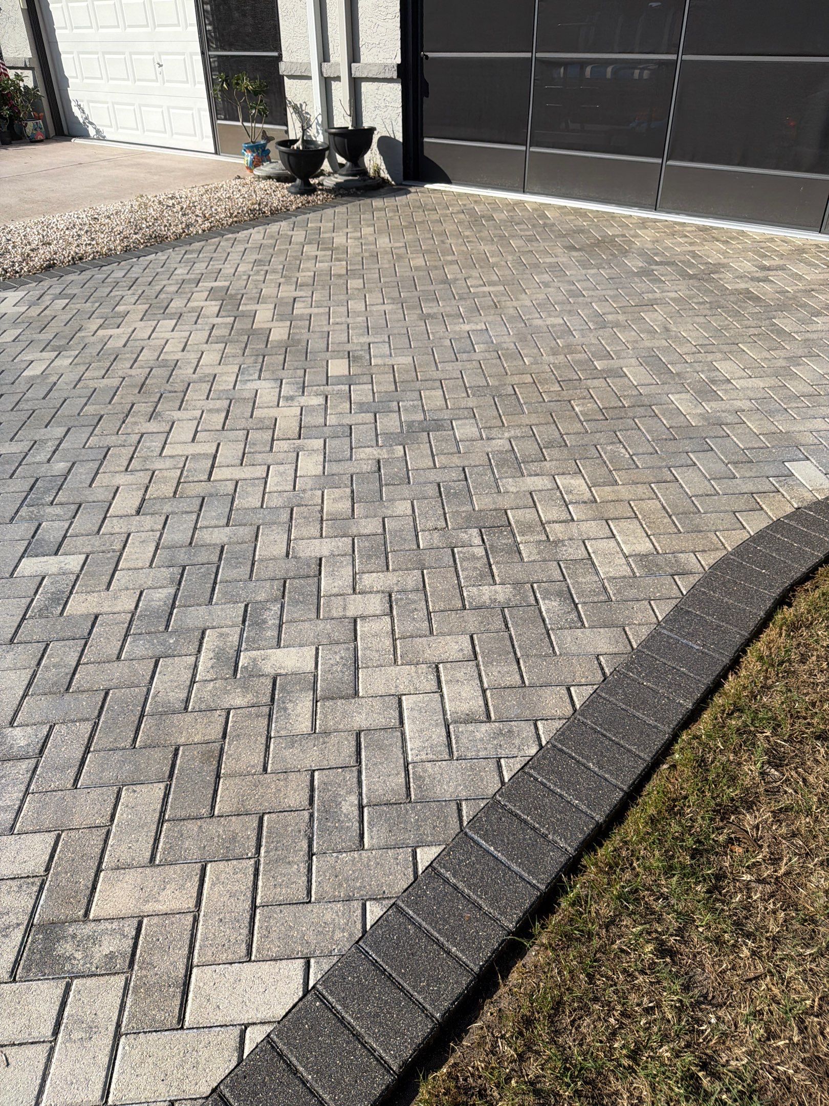 Paver Sealing and Cleaning for Herringbone Driveway in Sun City Center by Supreme Paver Experts
