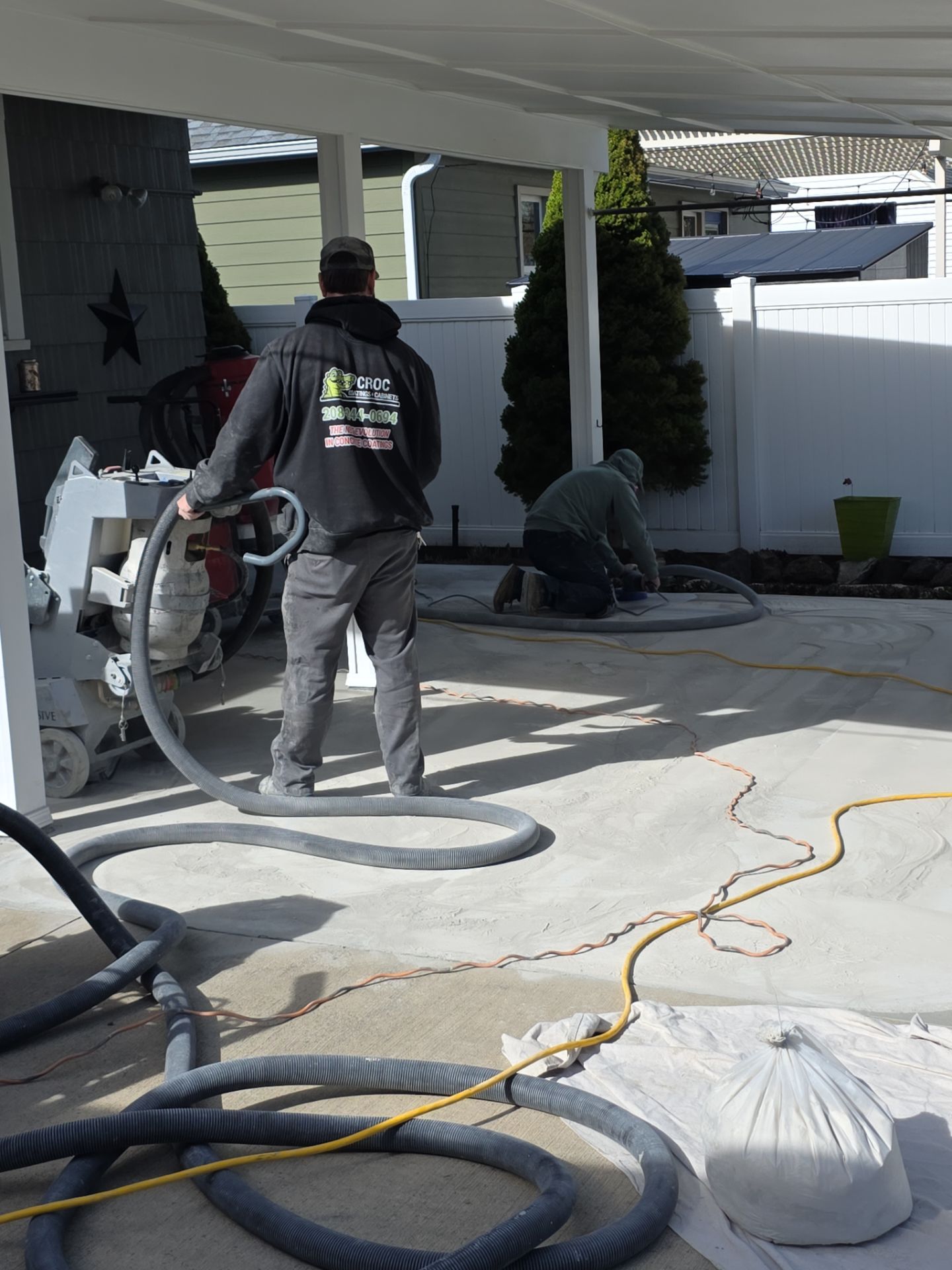 Battleship Hybrid Concrete Coating for Spokane Patio and Walkway by Croc Coatings, LLC
