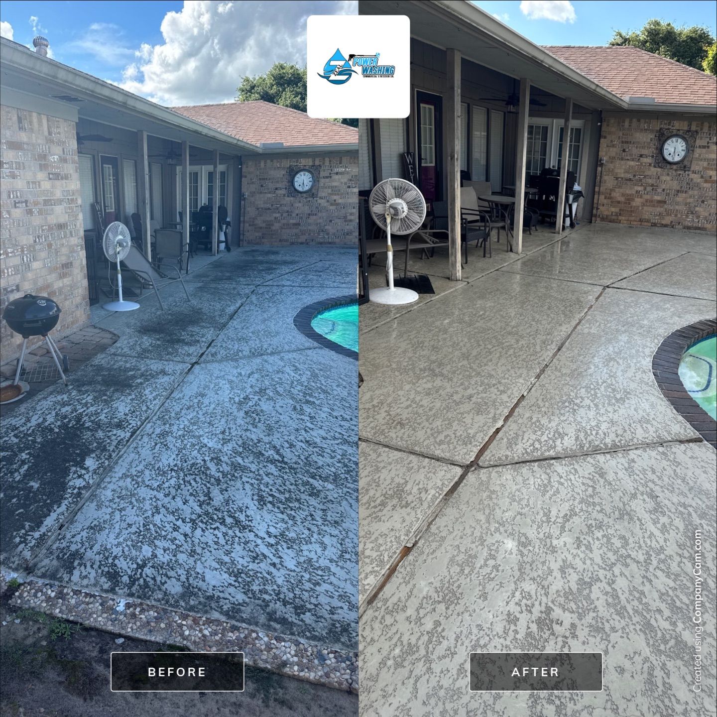Professional Concrete Pool Deck and Patio Cleaning in Beaumont by Zeal Power Washing