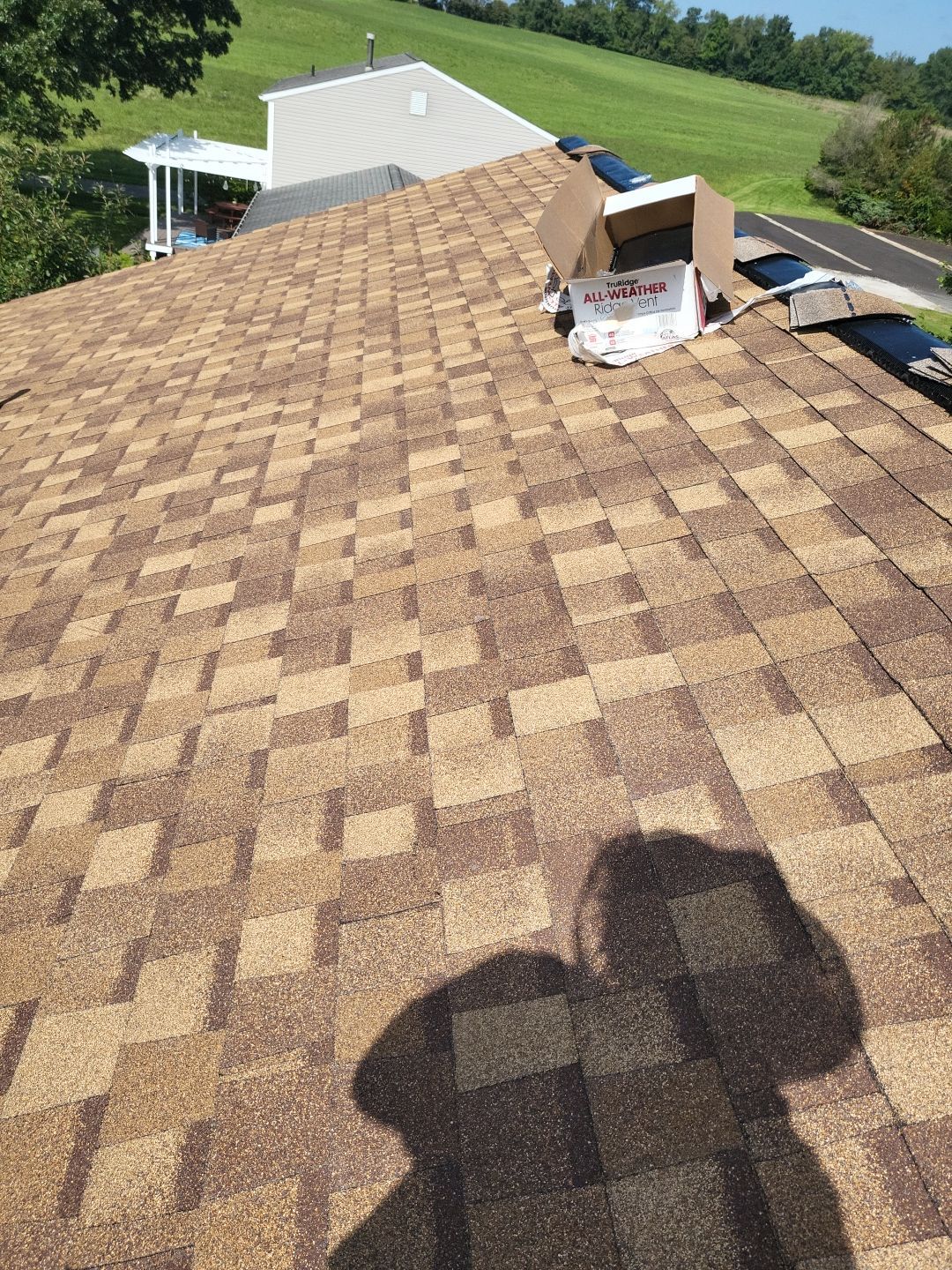Atlas Pinnacle, Color: Weathered Wood, Drip Edge, Color: Royal Brown by Eagle Eye Roofing