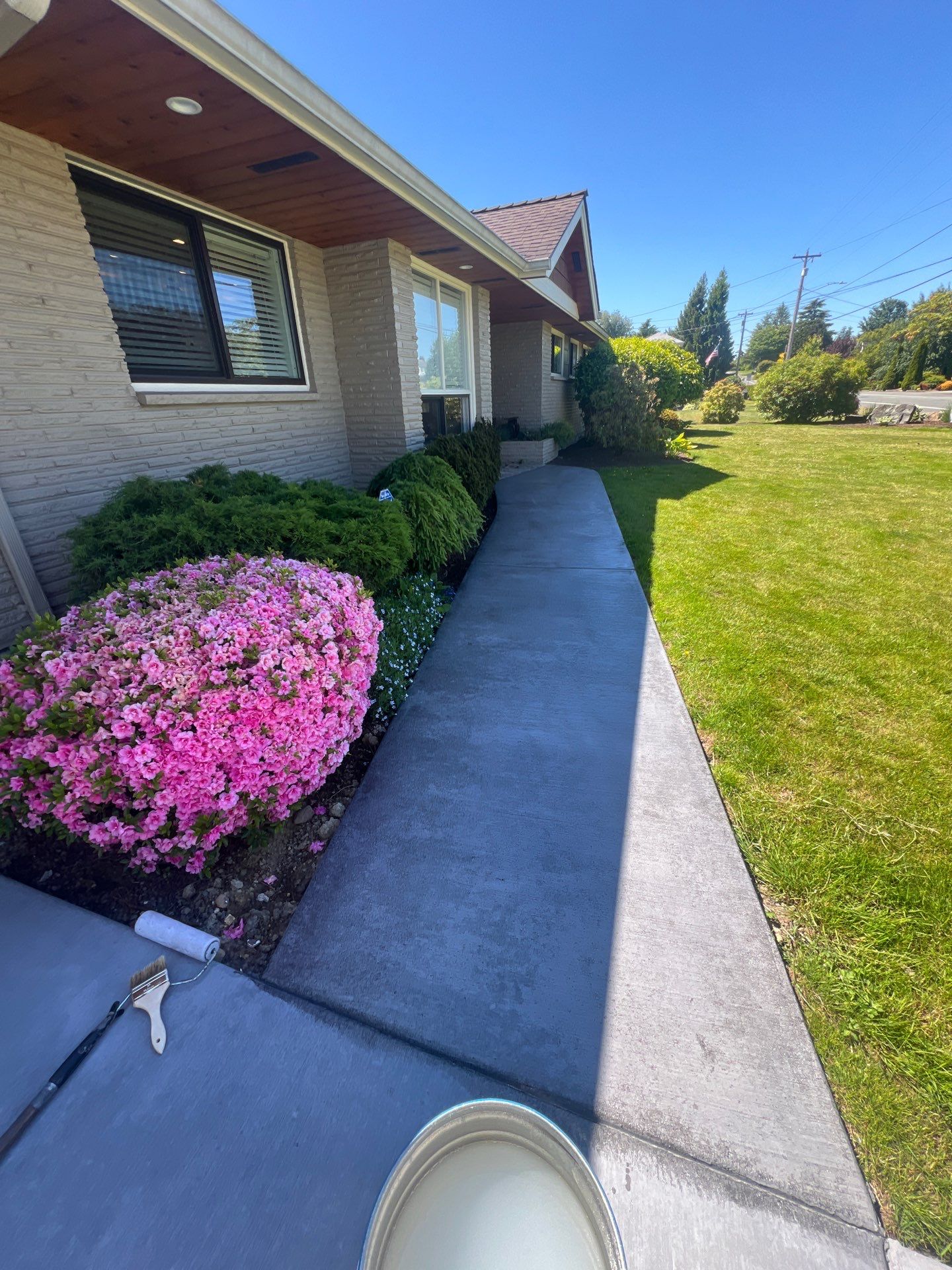 Colored Concrete Driveway Repair with Sealer| Everett    by Jireh Asphalt & Concrete Inc 