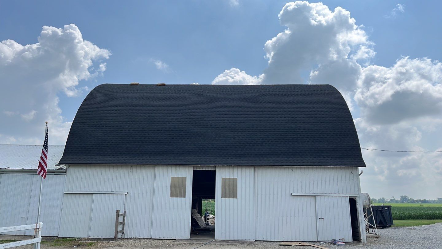 Barn Roofing Installation using GAF Timberline HDZ Charcoal by Nitro Roofing and Construction