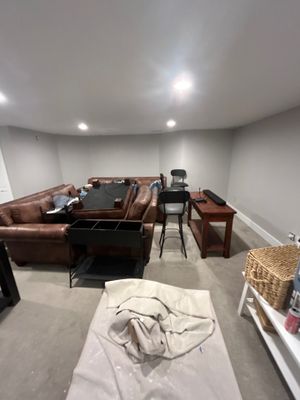 Interior painting, baseboard repair, and drywall install