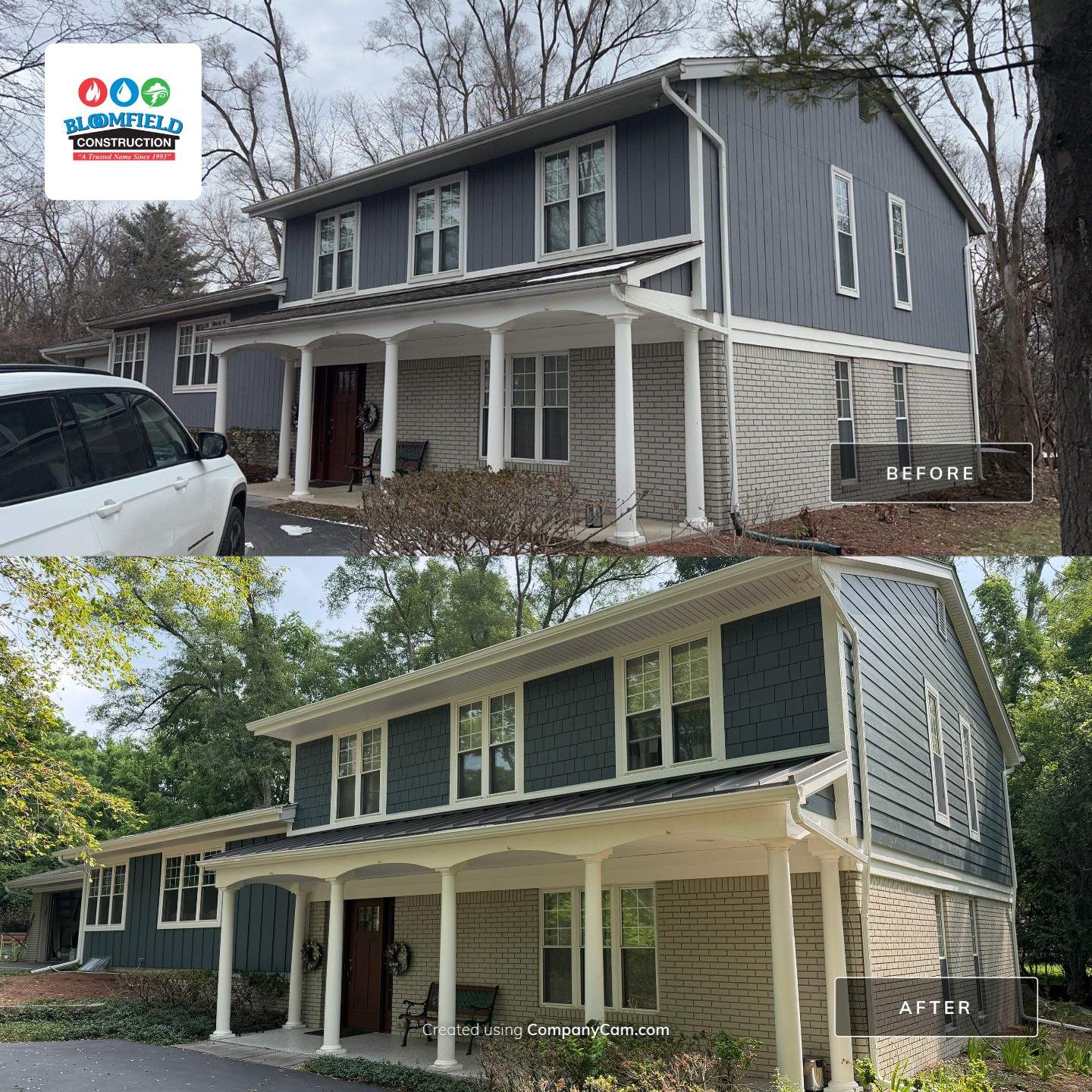 James Hardie Siding Replacement & Metal Roof by Bloomfield Construction & Restoration