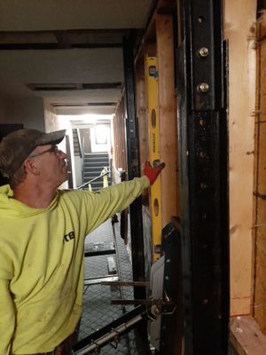 Exterior Deep Waterproofing System with Wall Push Back and Steel Beams Reinforcement