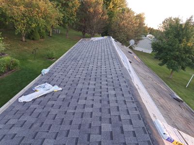 Ranch House and Garage Roof Installation with GAF Shingles