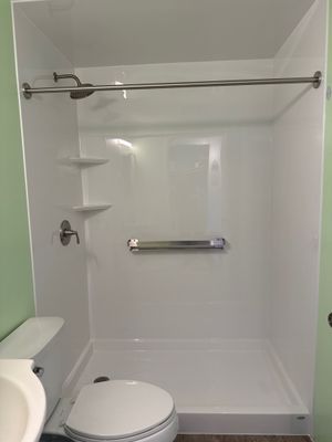 White Acrylic Walk-In Shower Installation in Boyne City