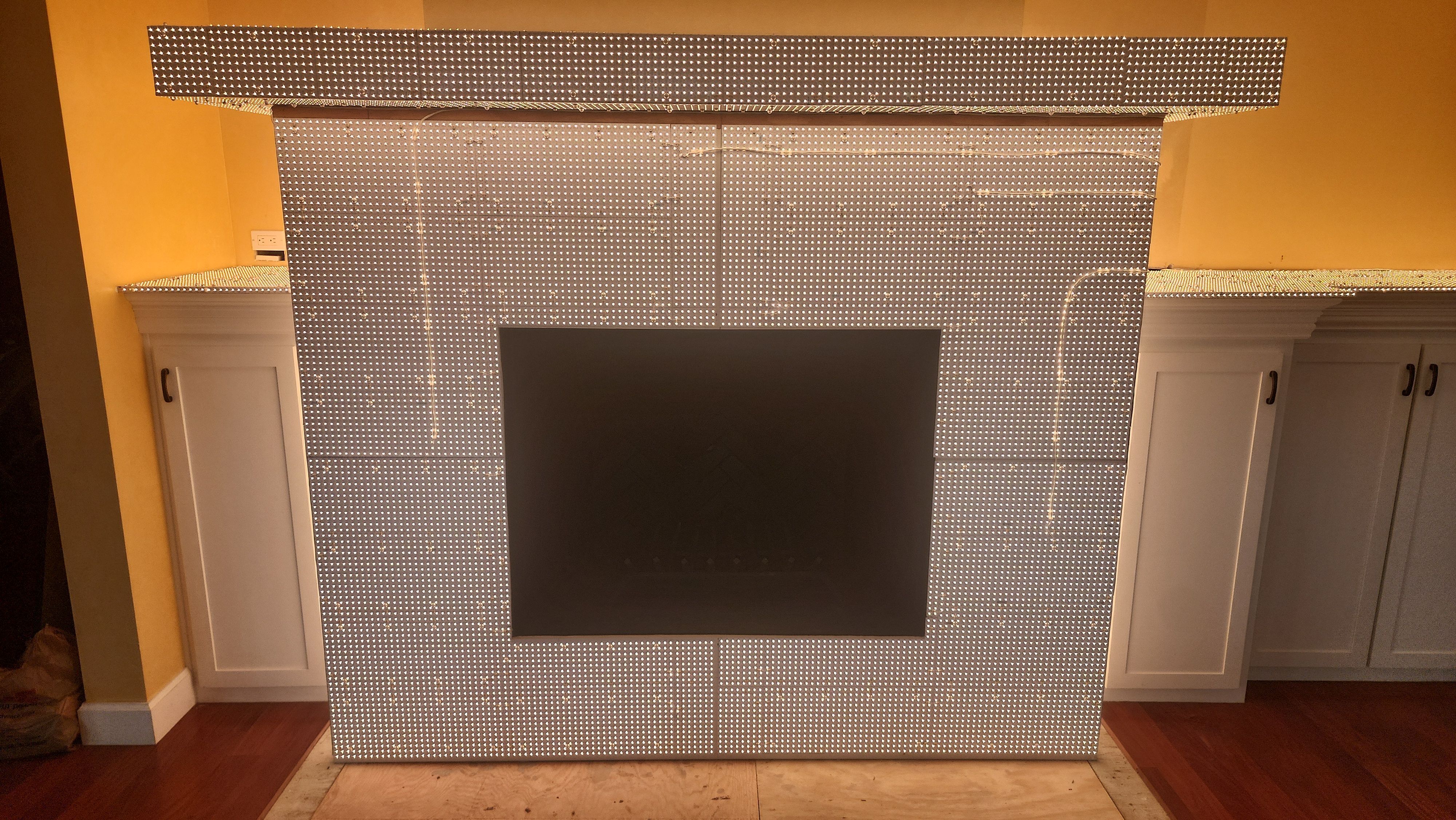 Backlit Stone On A Fireplace by S.Y. Electric Inc.