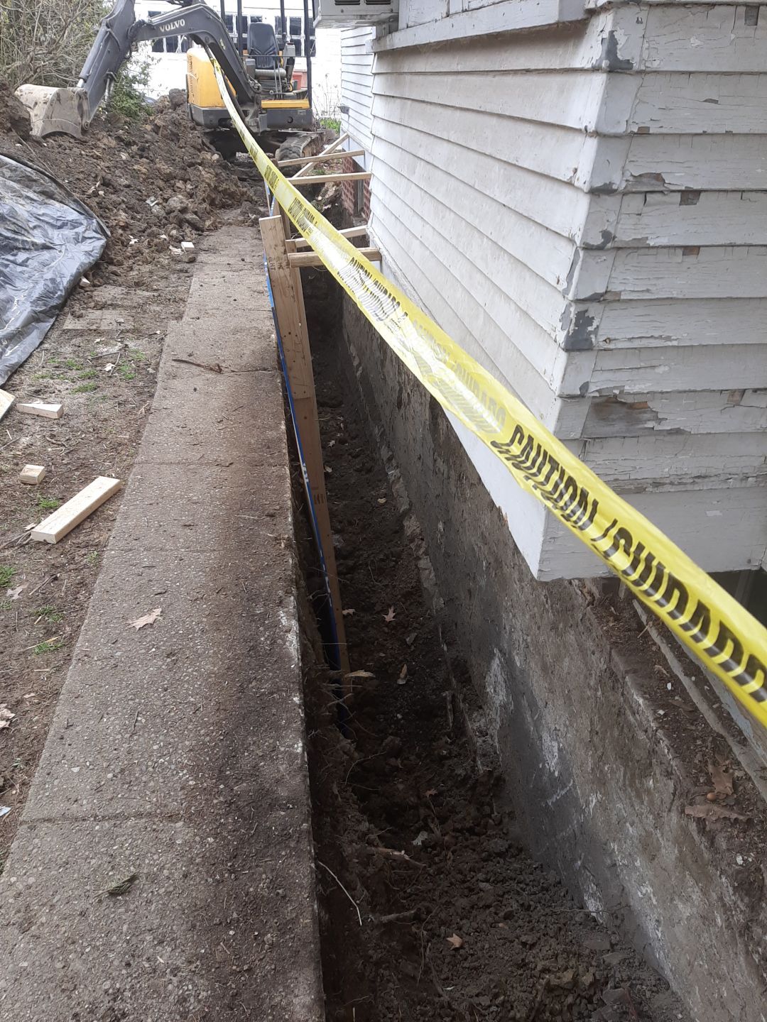 Basement Wall Rebuild with Exterior Waterproofing by Toledo Basement Repair