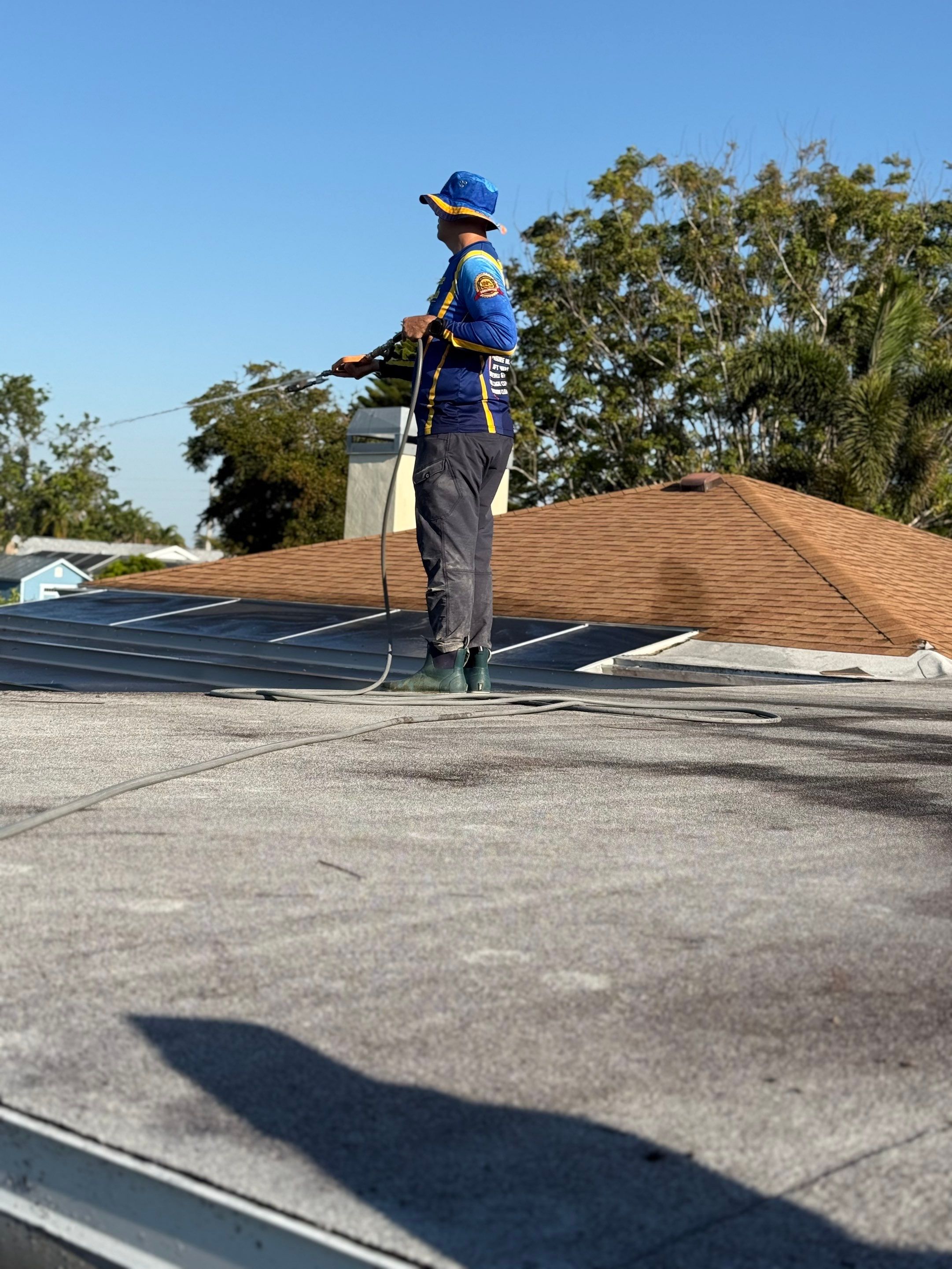 Concrete Tile Roof Cleaning in Village Green – Bradenton, FL | No Walking on Tiles! by Sunshine AquaWash